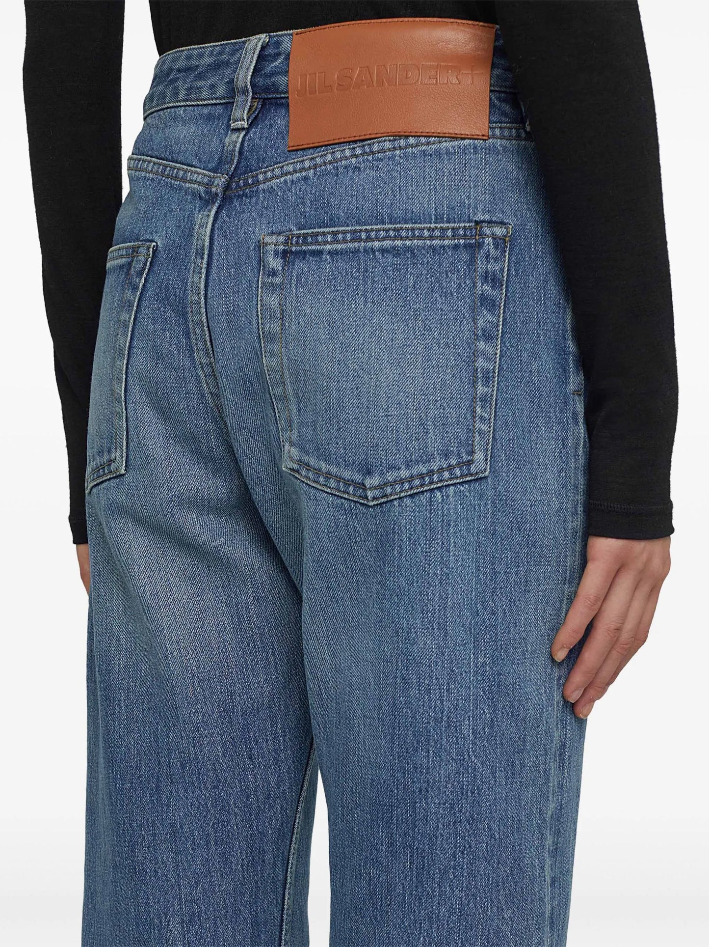 logo-appliqué straight-leg jeans