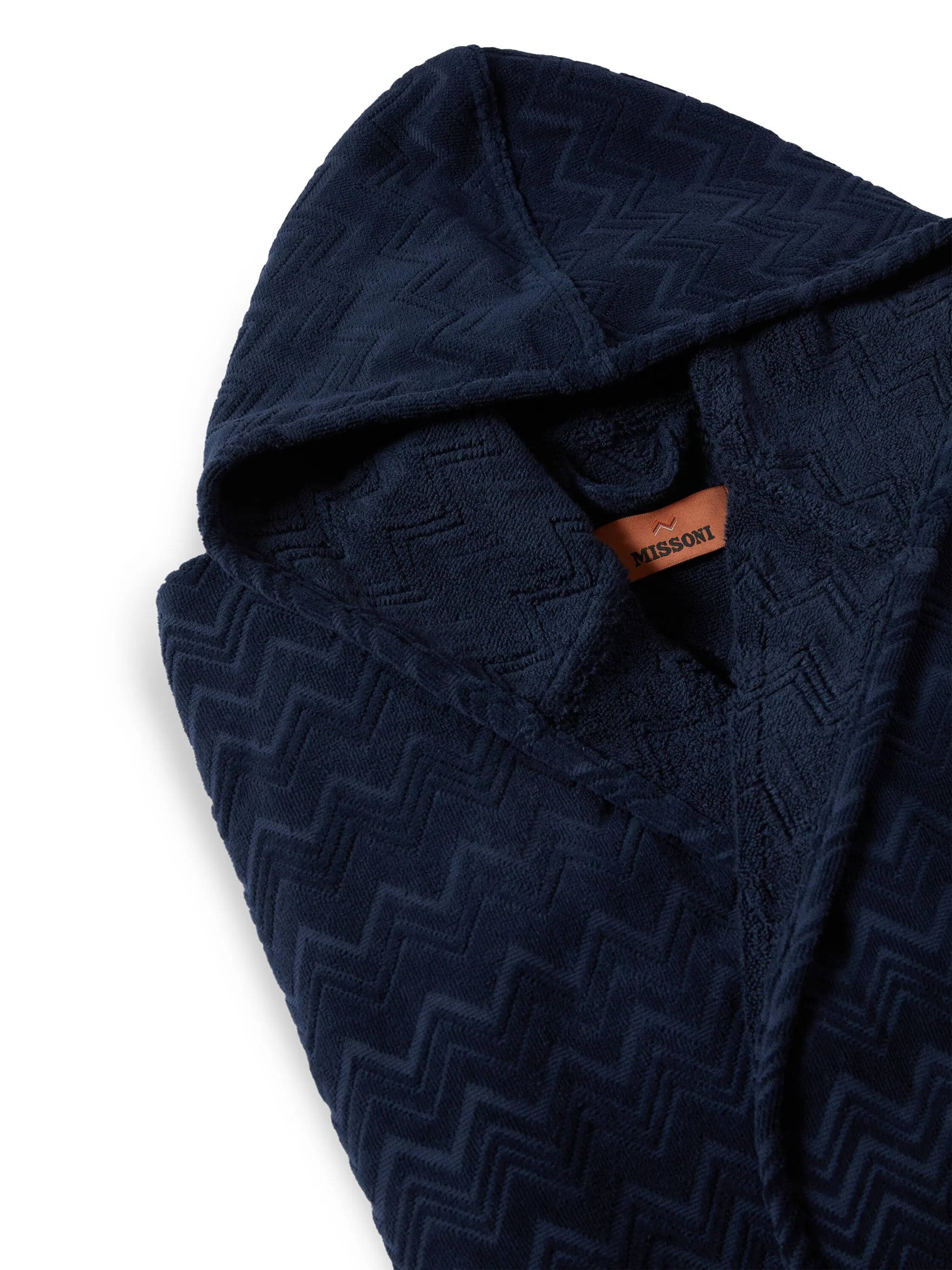 Chalk cotton hooded bathrobe