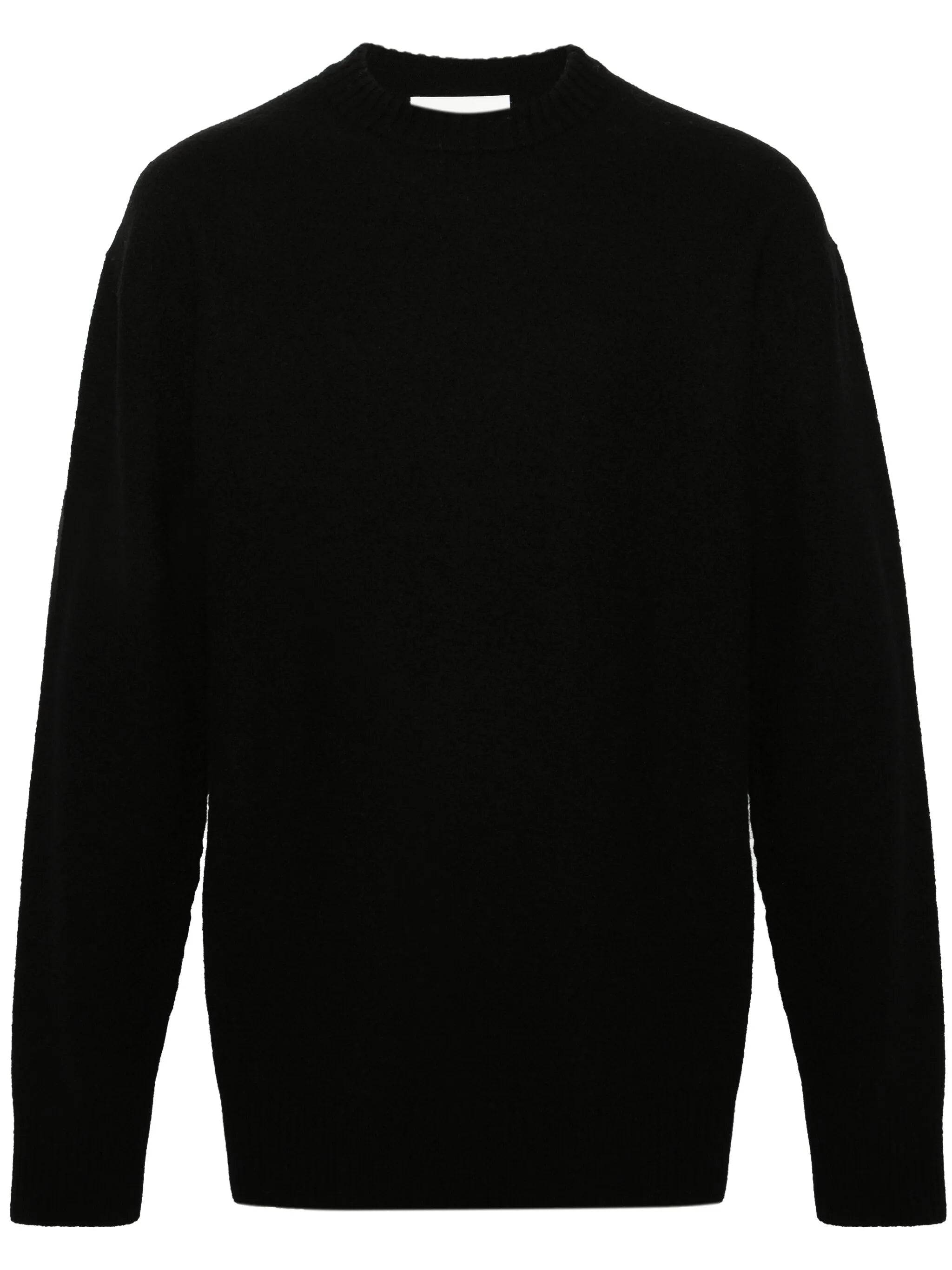 crew-neck boiled wool jumper