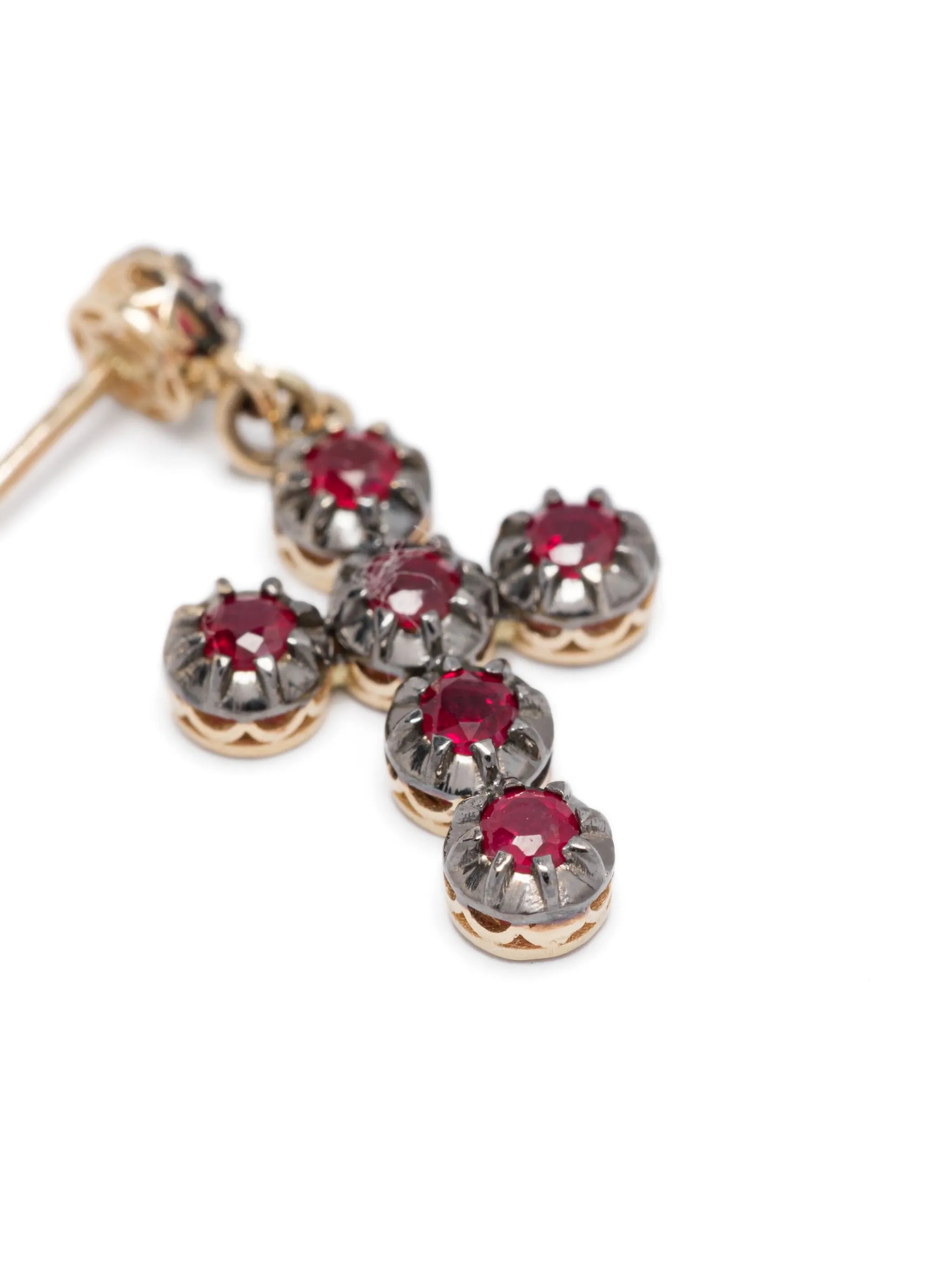 14kt yellow gold ruby earrings