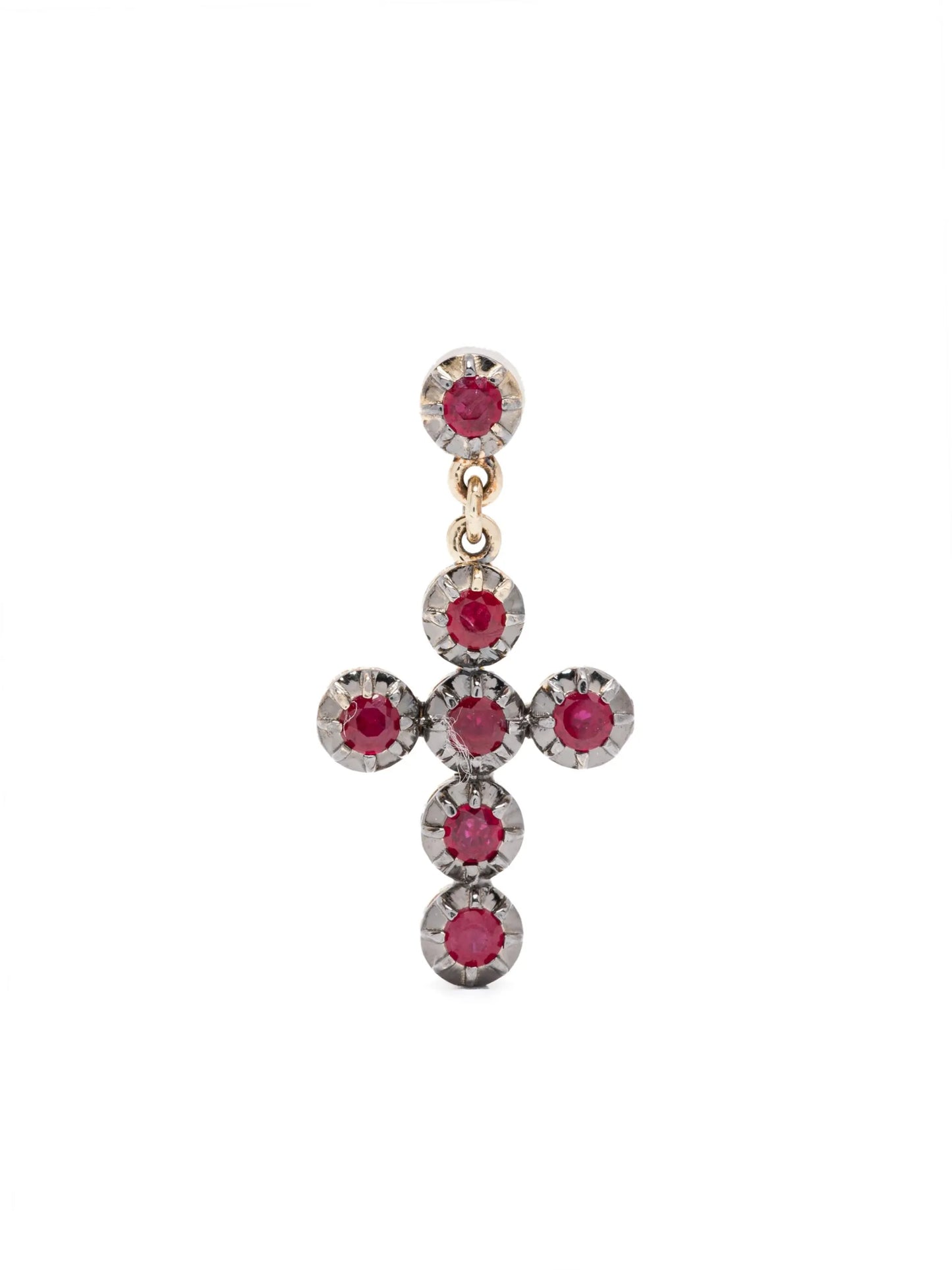 14kt yellow gold ruby earrings