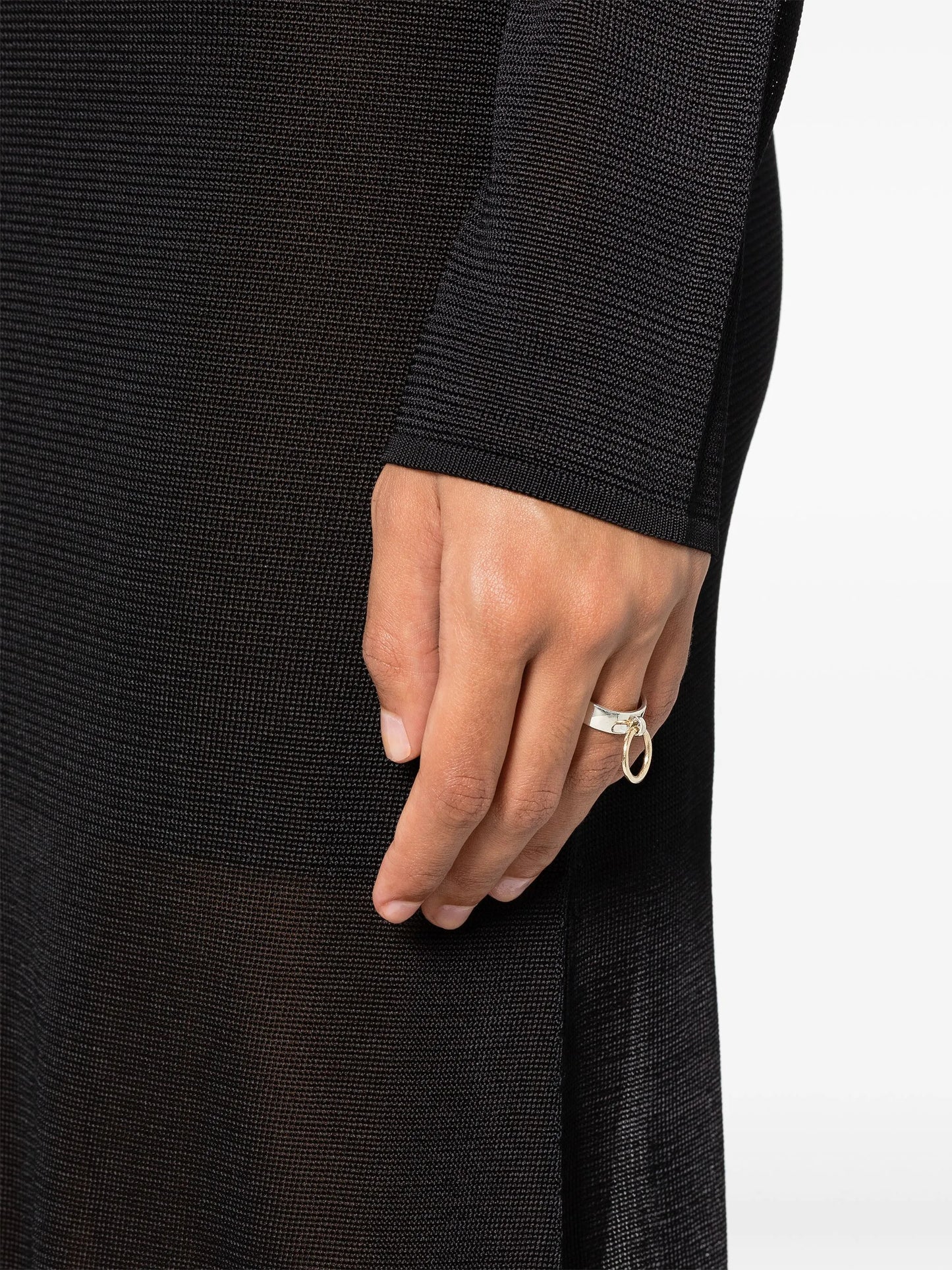 14kt yellow gold and sterling silver Pierced ring