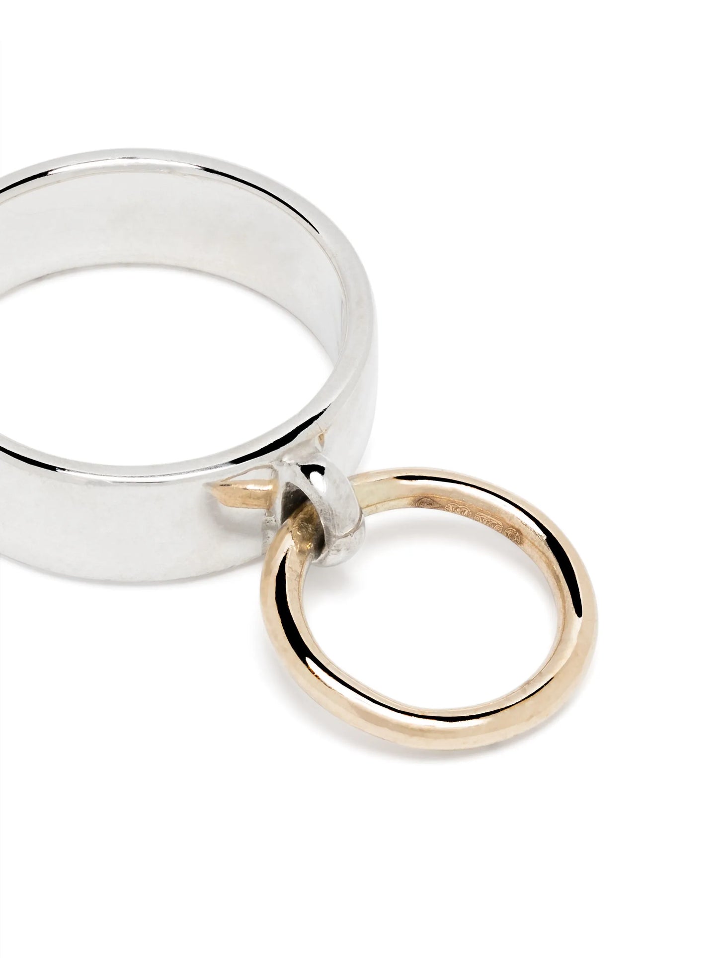 14kt yellow gold and sterling silver Pierced ring