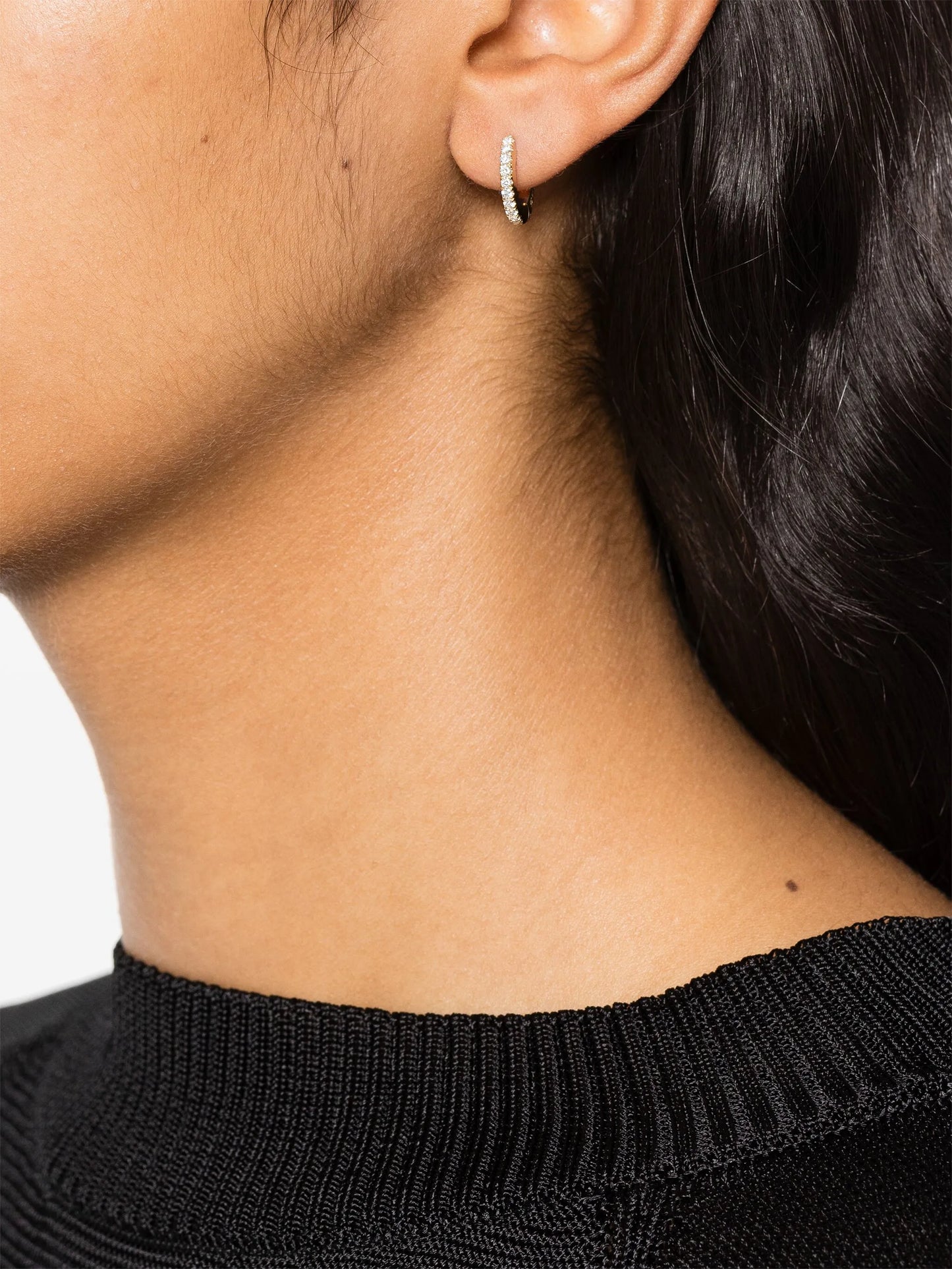 14kt yellow gold diamonds huggies