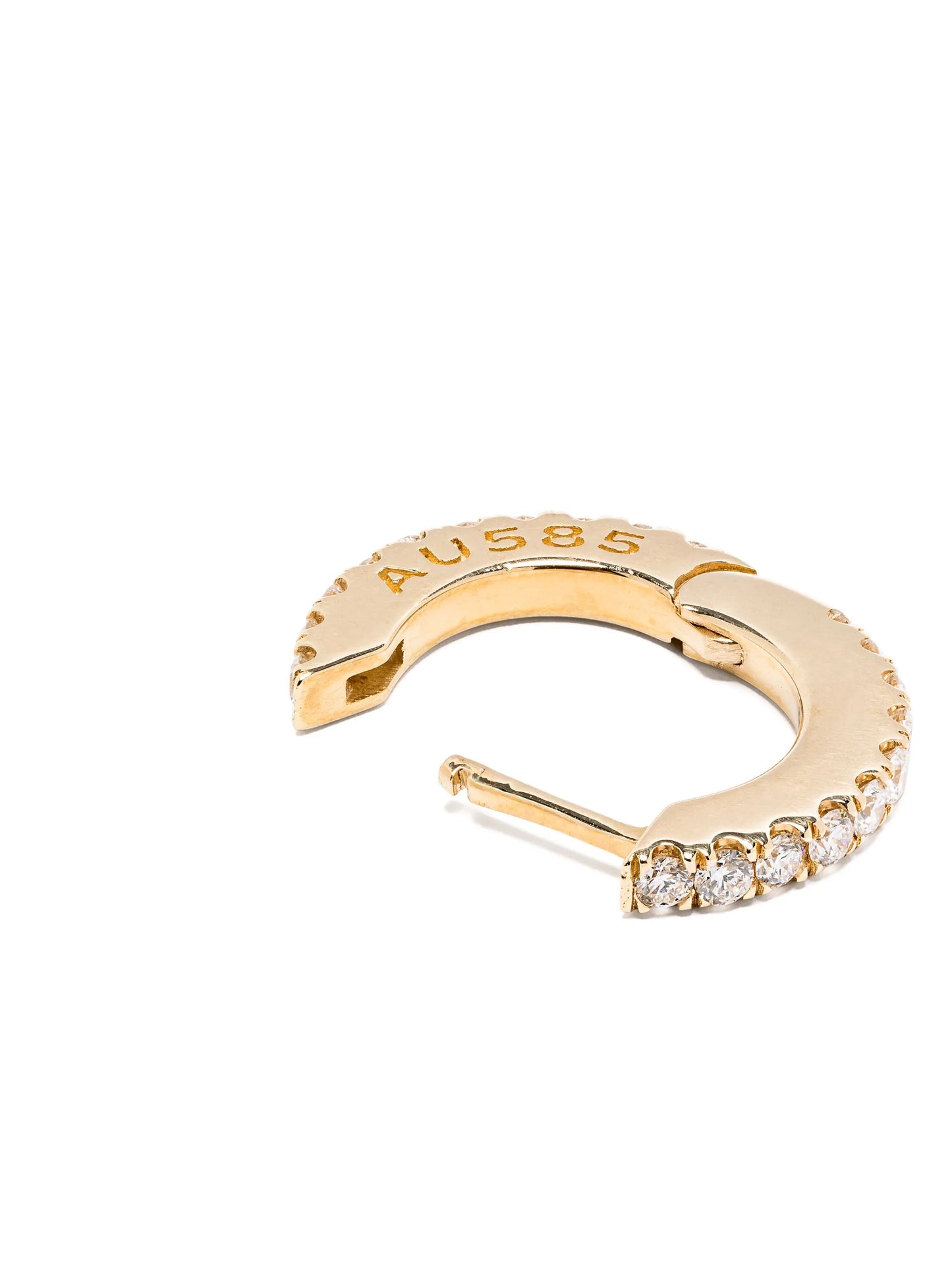 14kt yellow gold diamonds huggies