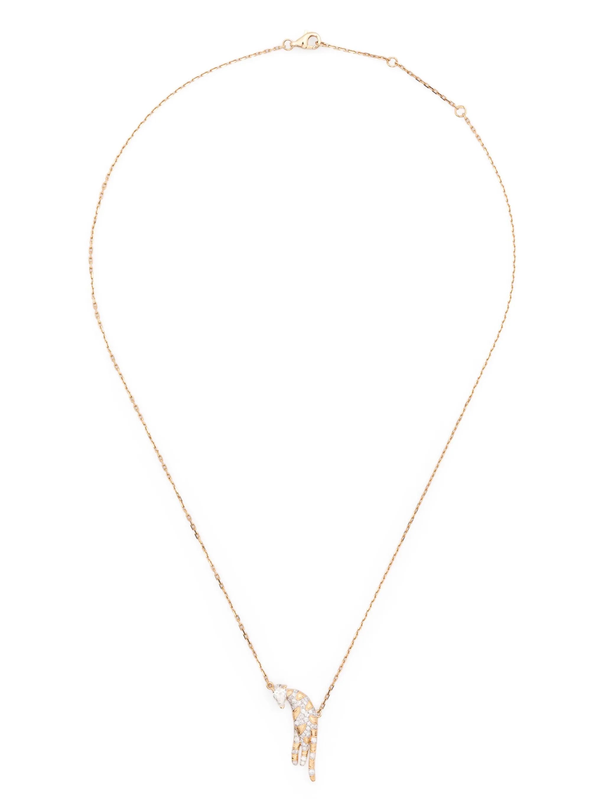 18kt yellow gold Feline diamond necklace