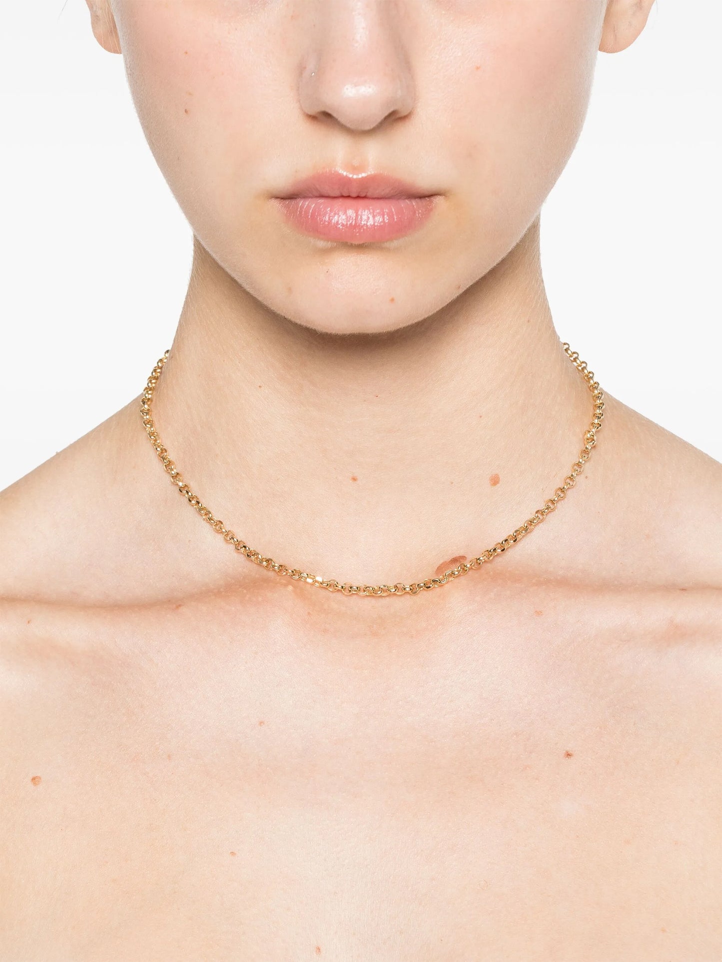 14kt yellow gold small rolo-chain necklace