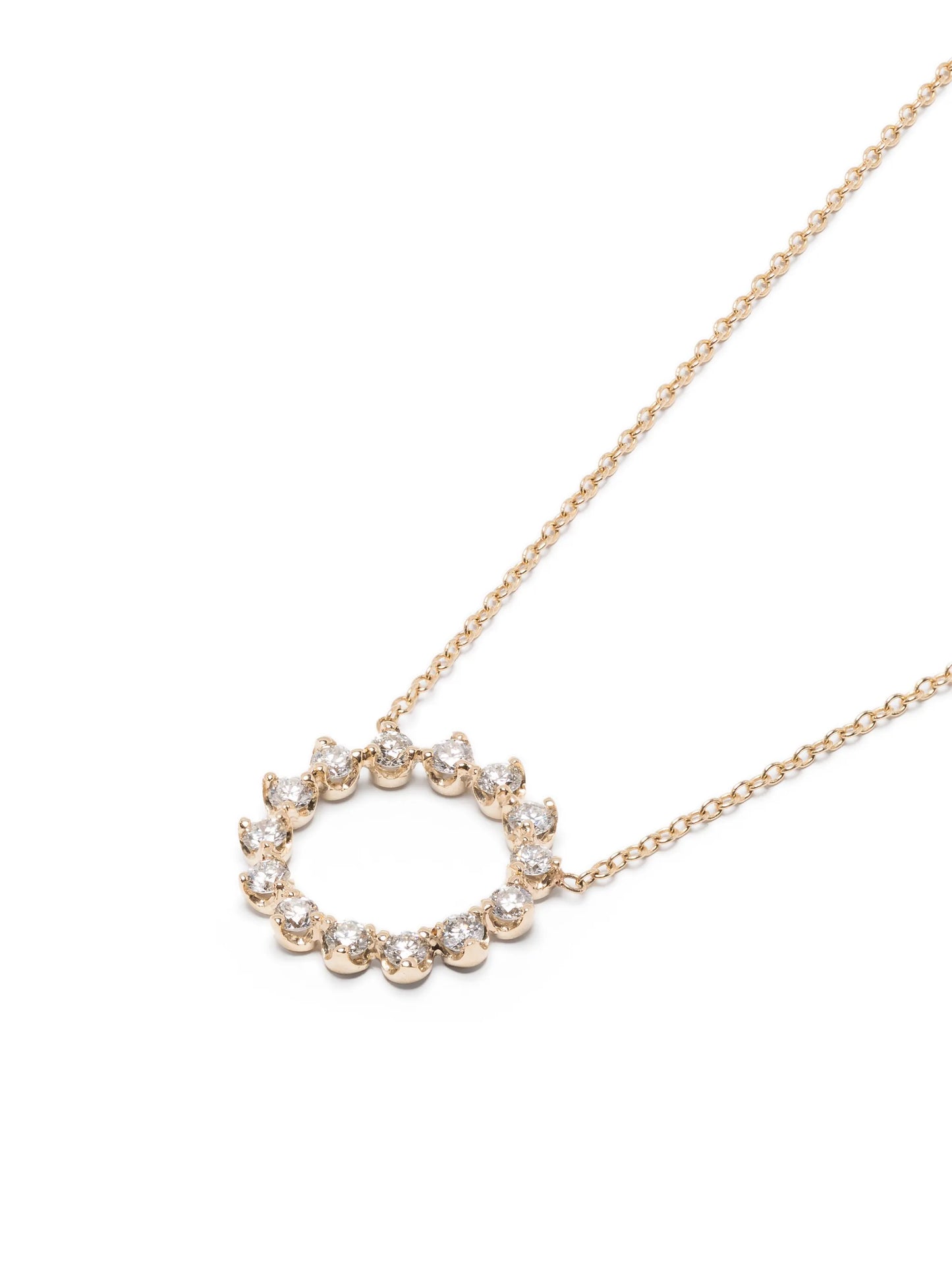 14kt yellow gold Open Sun diamond necklace