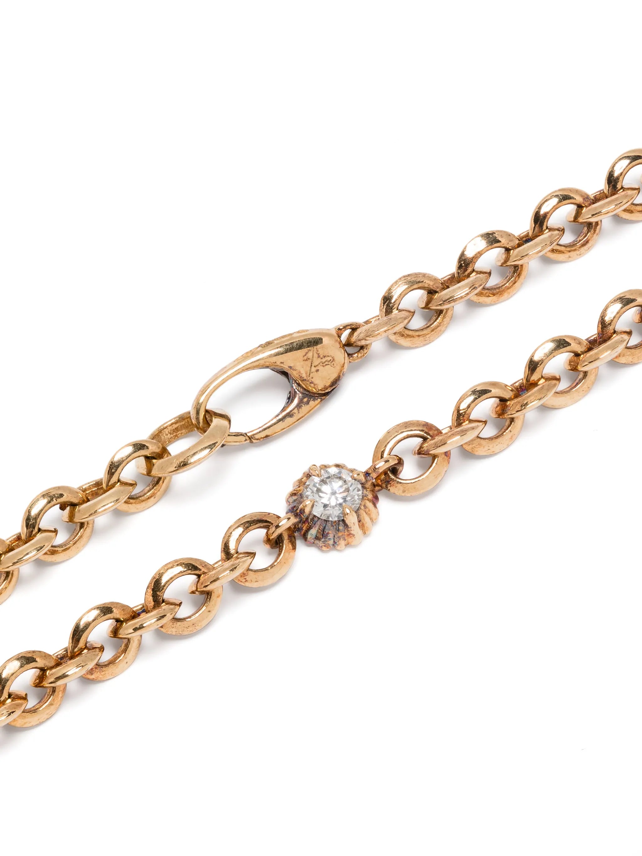 18kt yellow gold fluted white diamonds bracelet