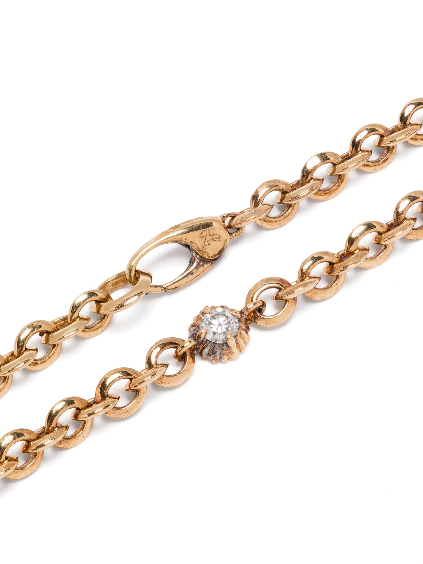 18kt yellow gold fluted white diamonds bracelet