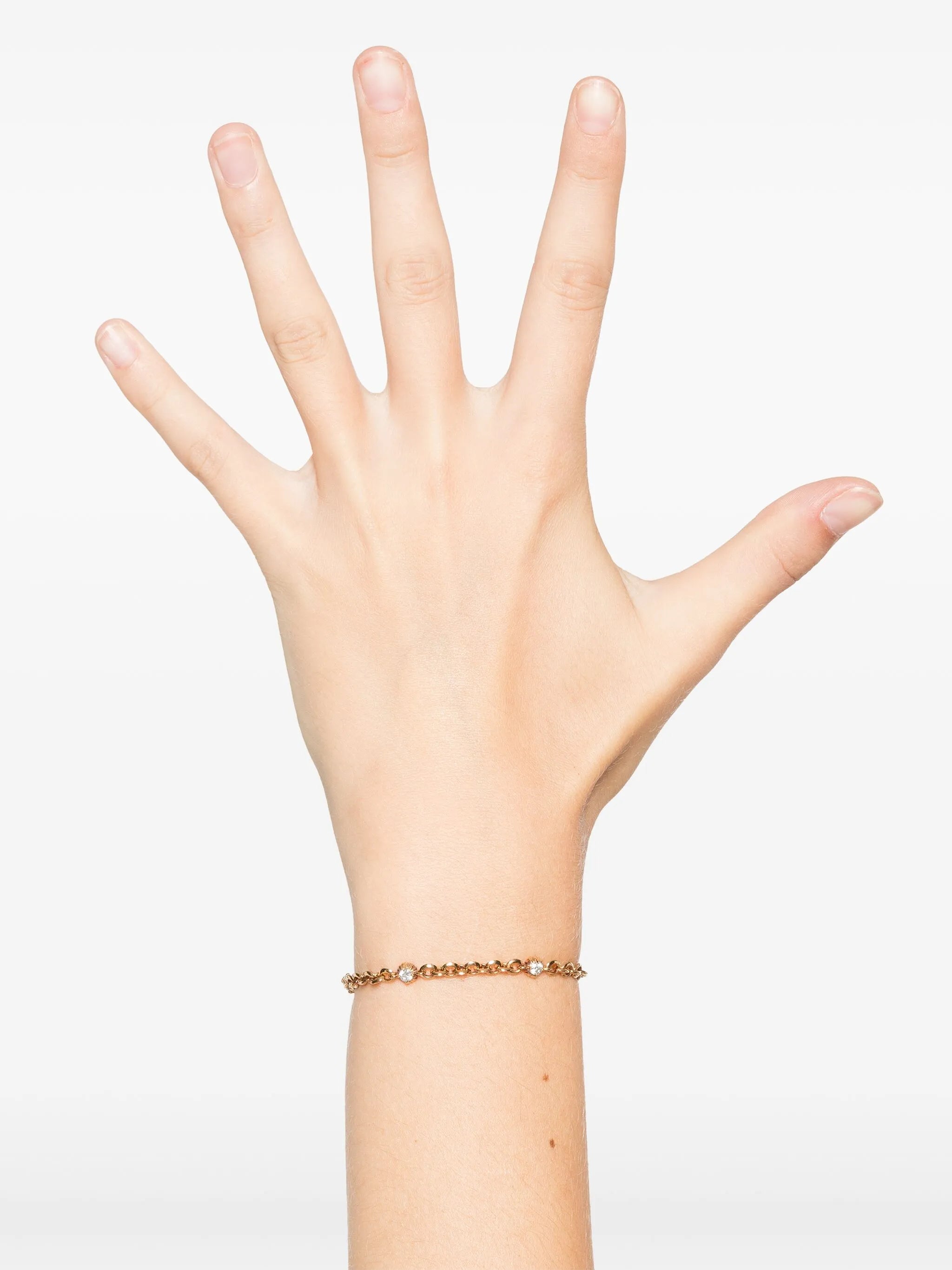 18kt yellow gold fluted white diamonds bracelet