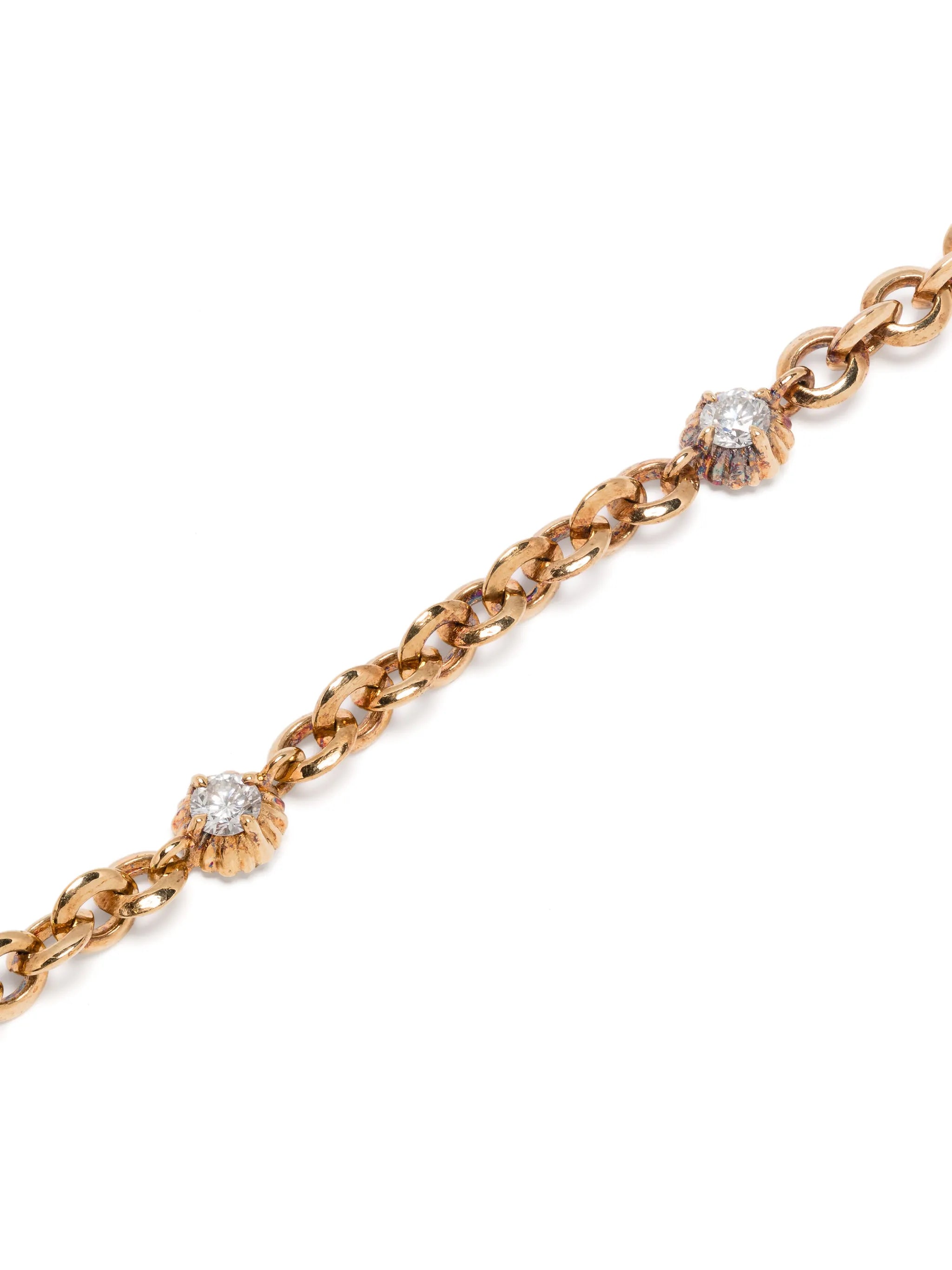 18kt yellow gold fluted white diamonds bracelet