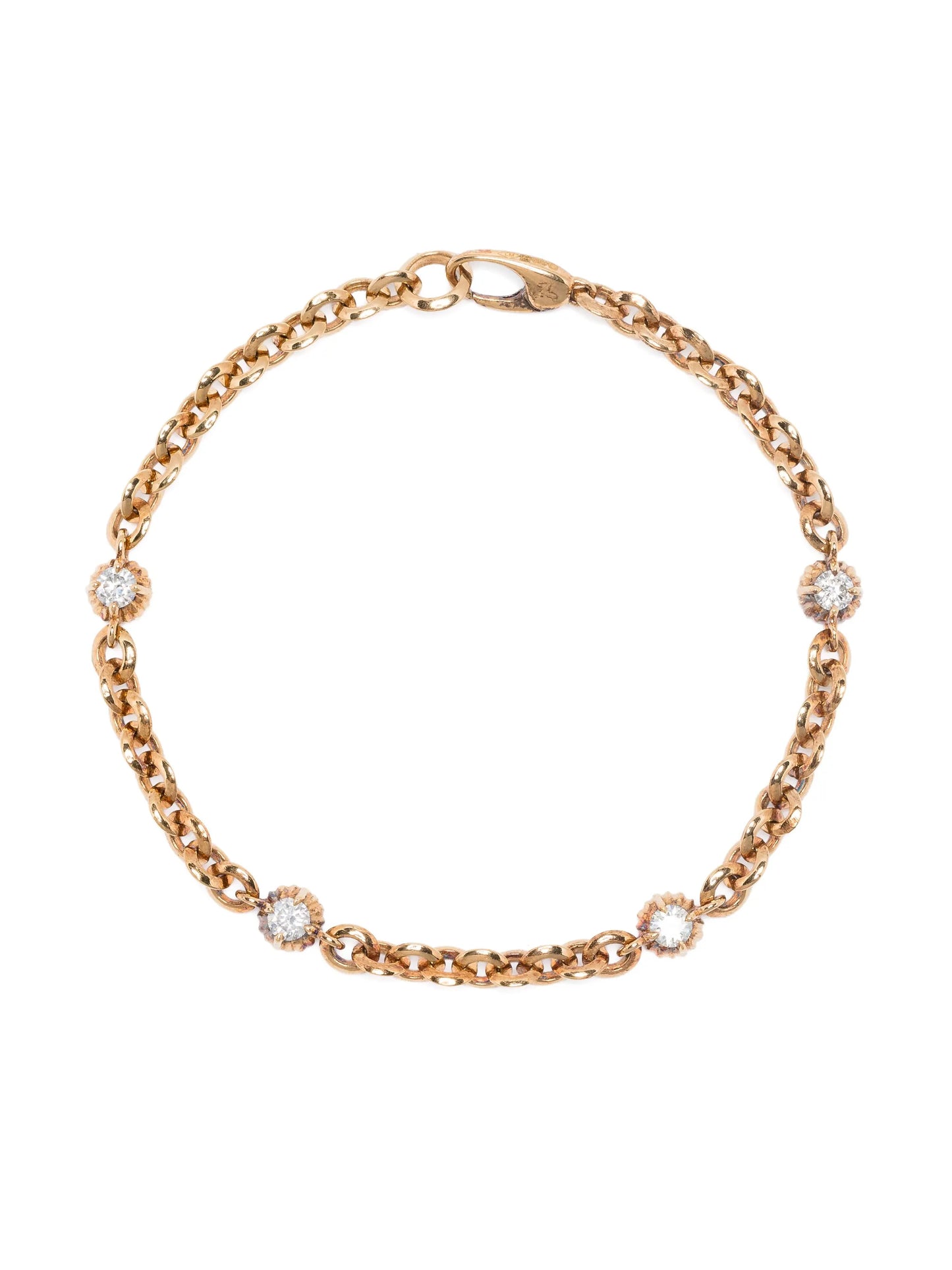 18kt yellow gold fluted white diamonds bracelet