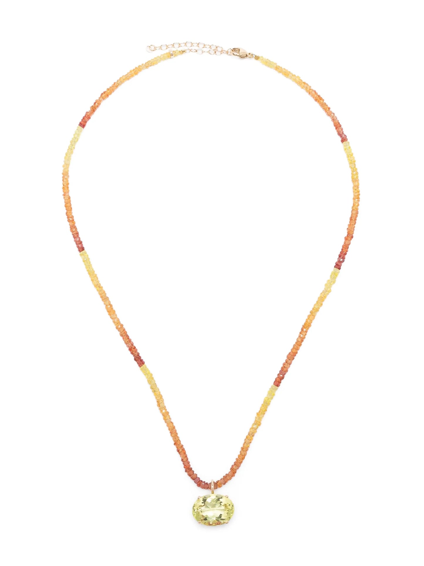 14kt yellow gold Arizona citrine and sapphire necklace