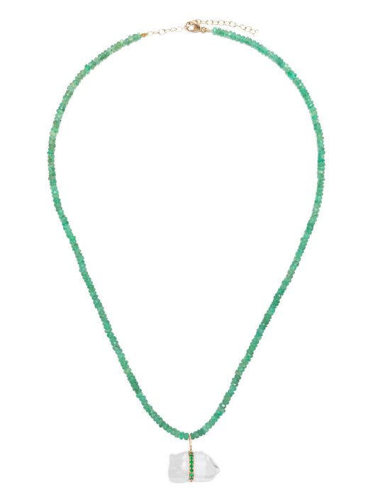 14kt yellow gold quartz pendant necklace