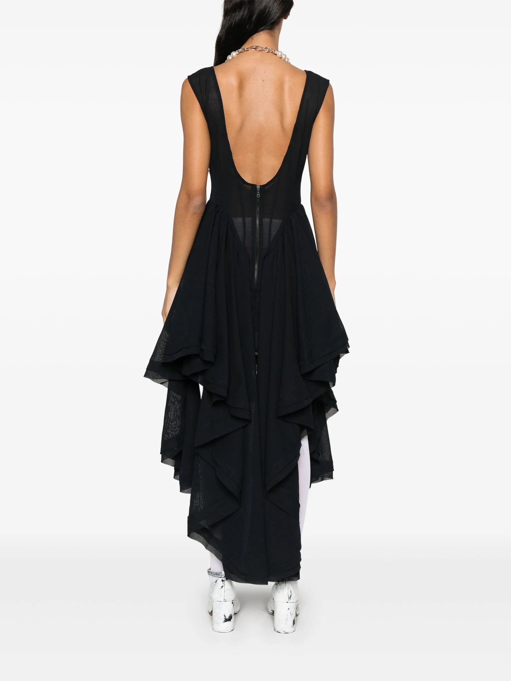 ruffled cocktail dress