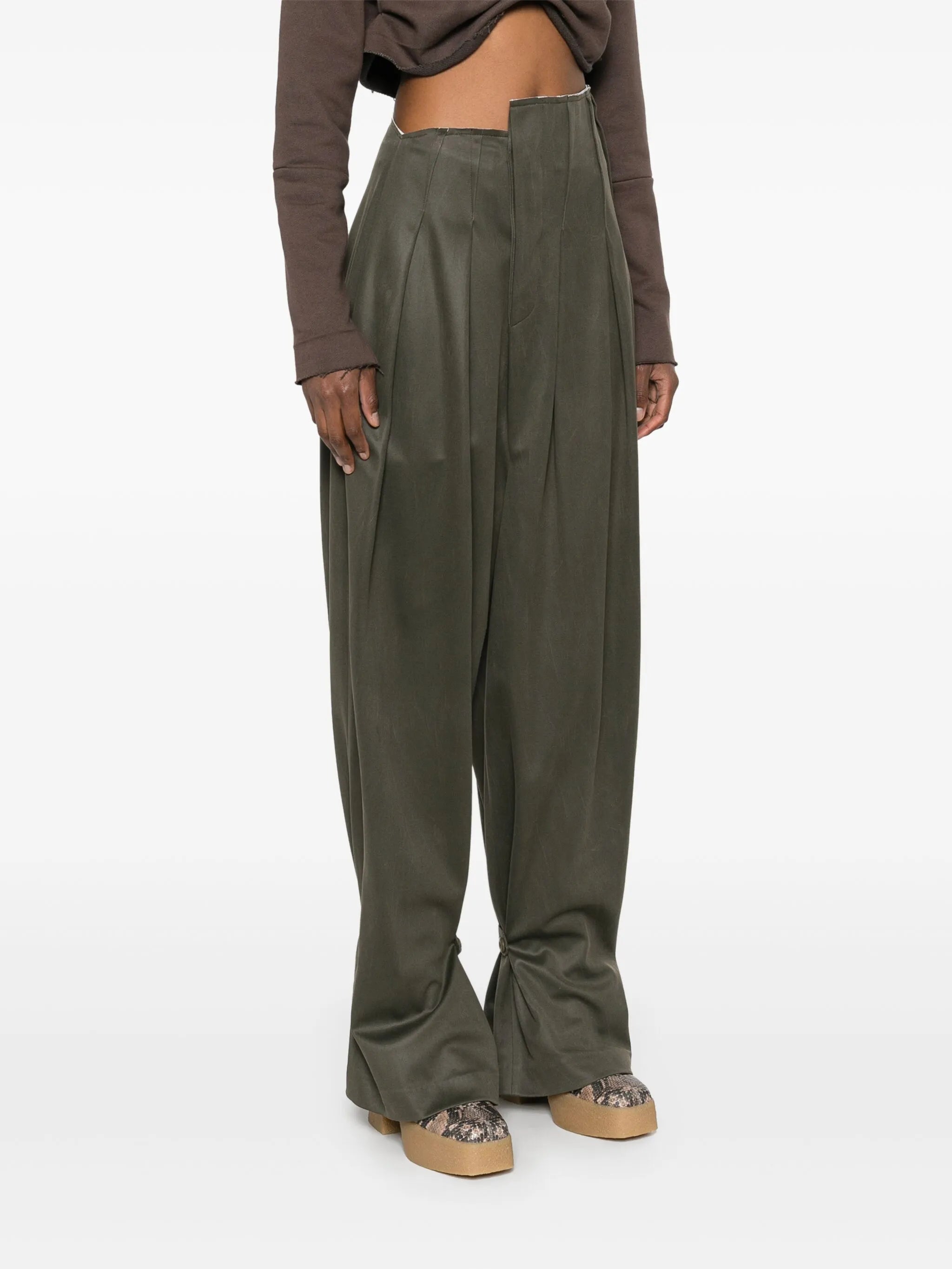 faux-suede trousers