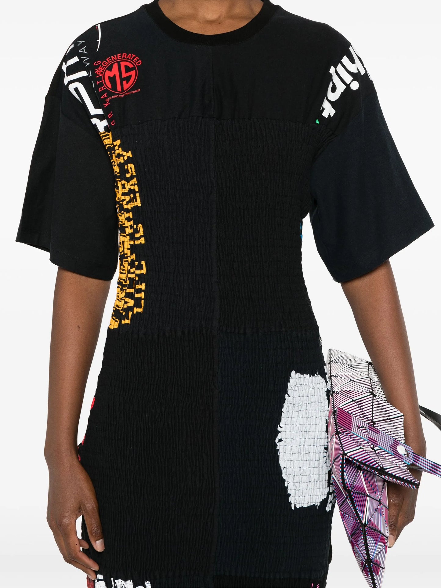 shirred midi dress
