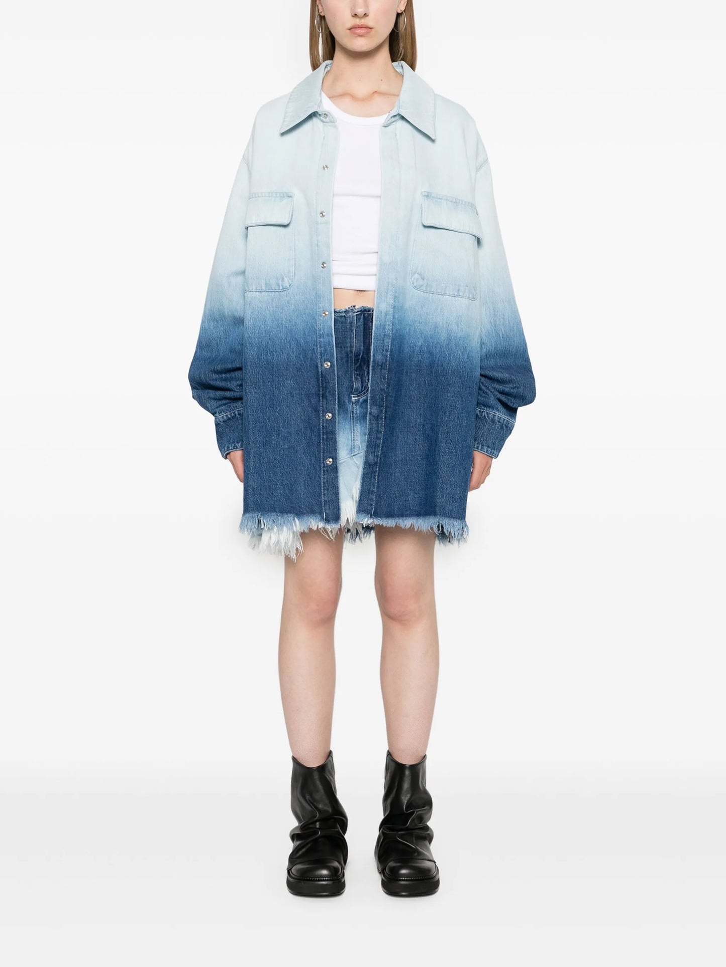 ombré-effect denim jacket