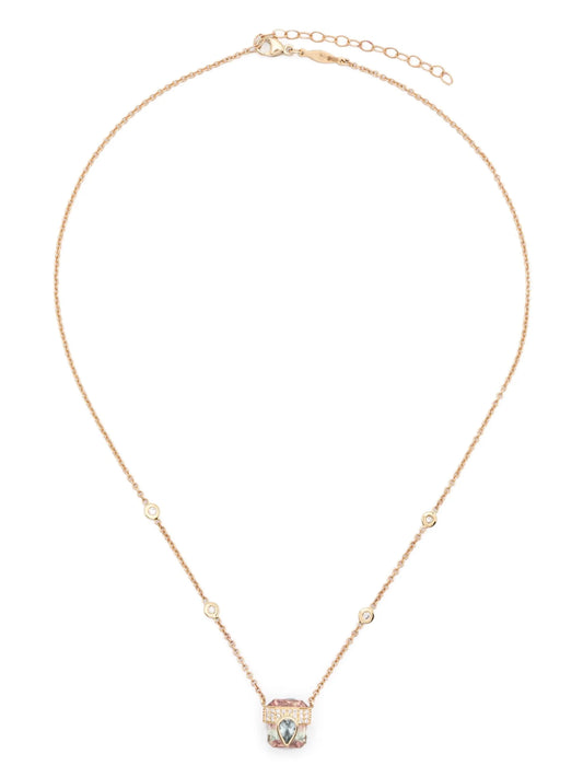 14kt yellow gold tourmaline diamond necklace