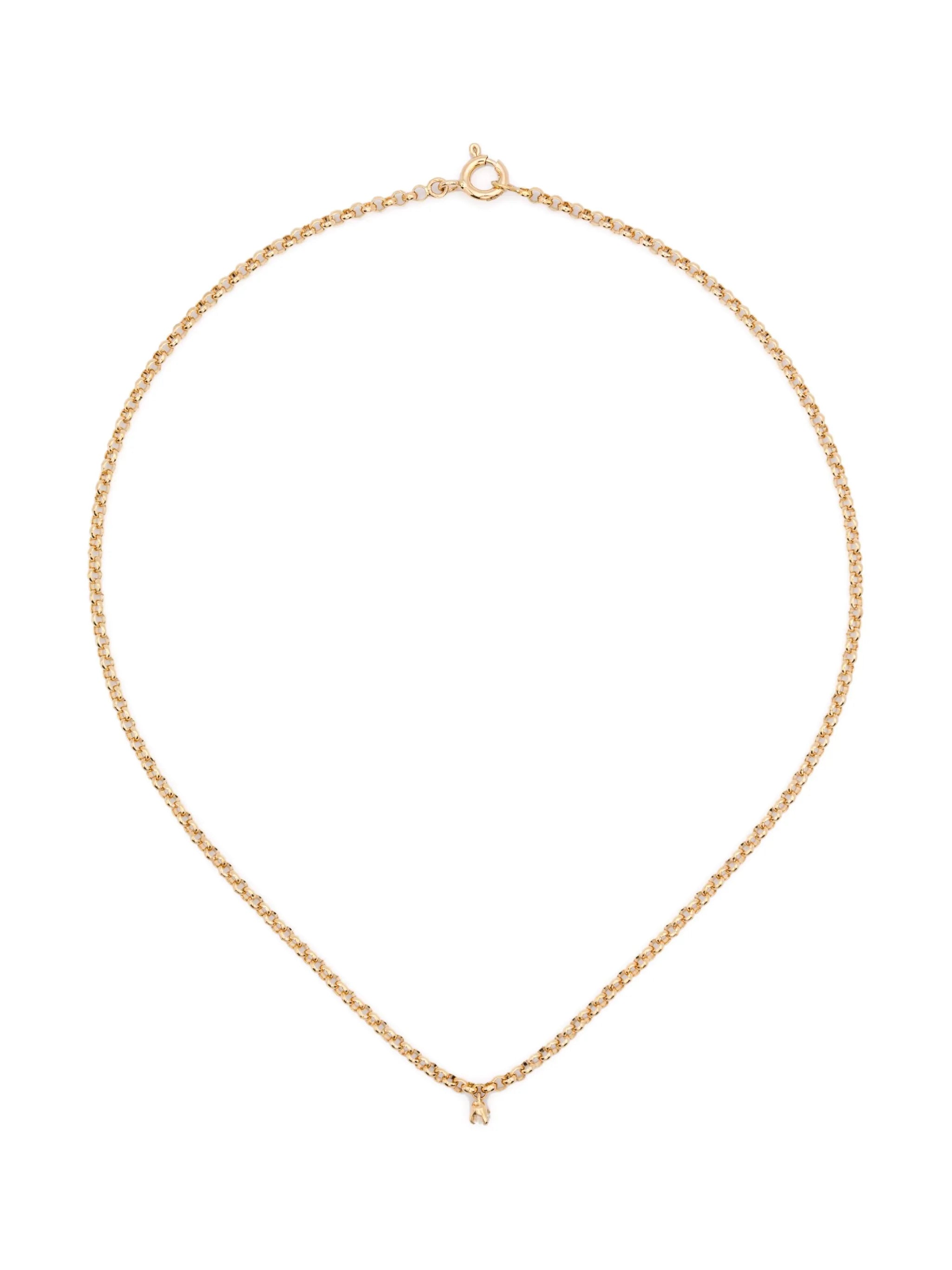 18kt yellow gold Floating Palm Tree diamond chain necklace