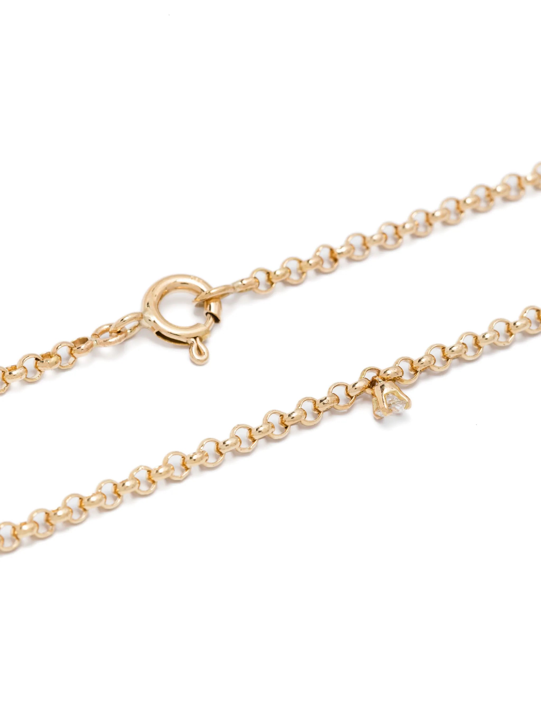 18kt yellow gold Floating Palm Tree diamond chain necklace
