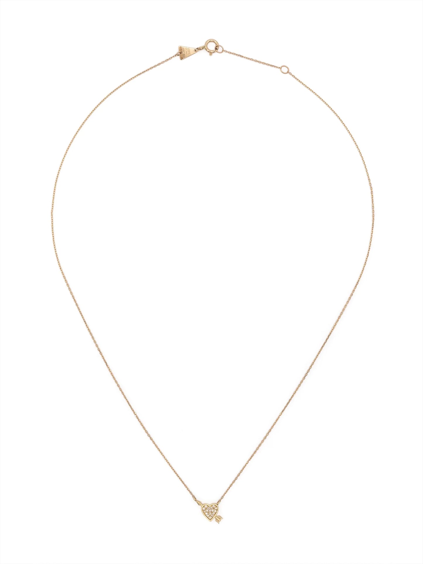 14kt yellow gold heart-pendant diamond necklace