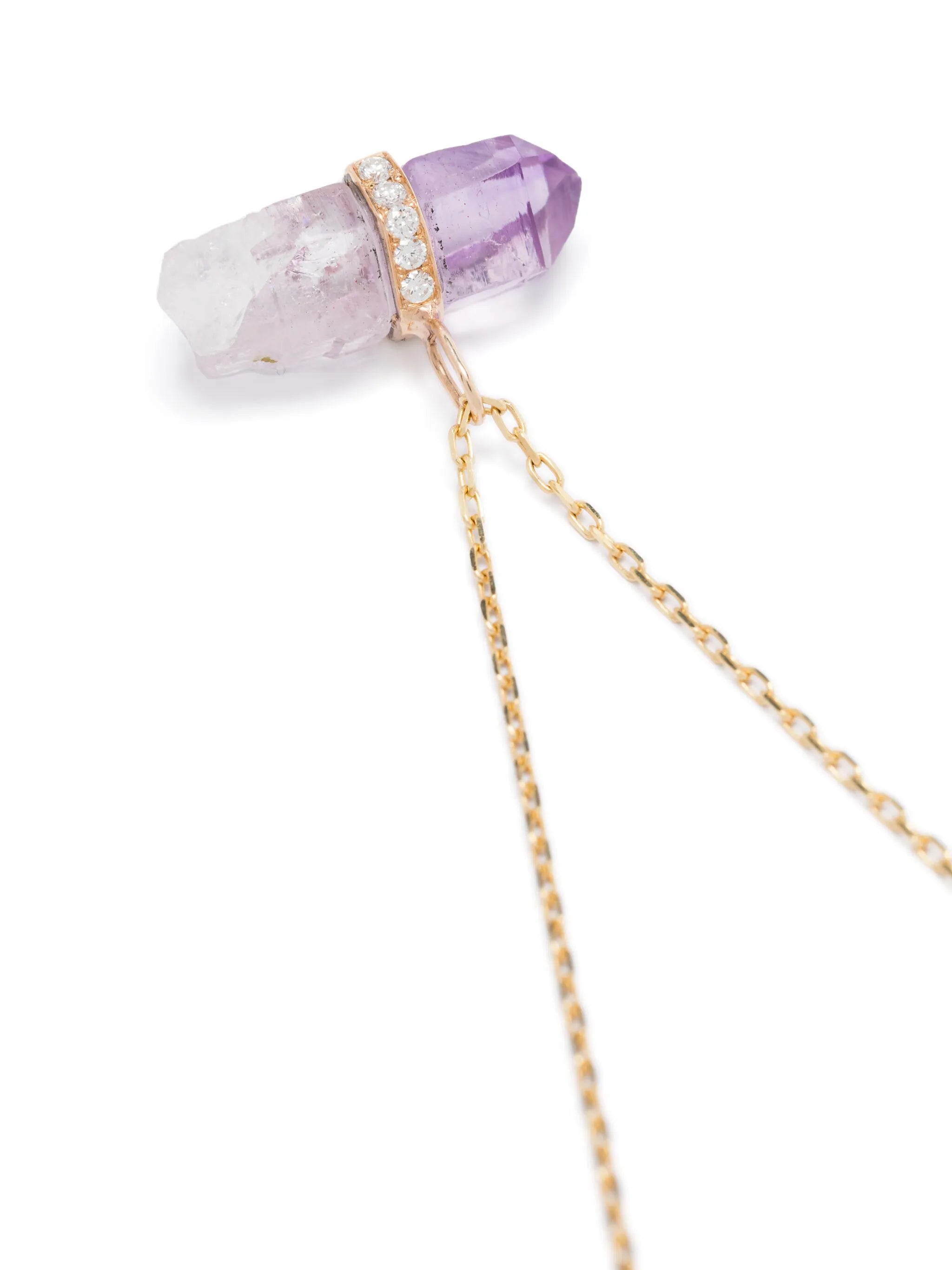 14KT yellow gold Veracruz diamond and amethyst necklace