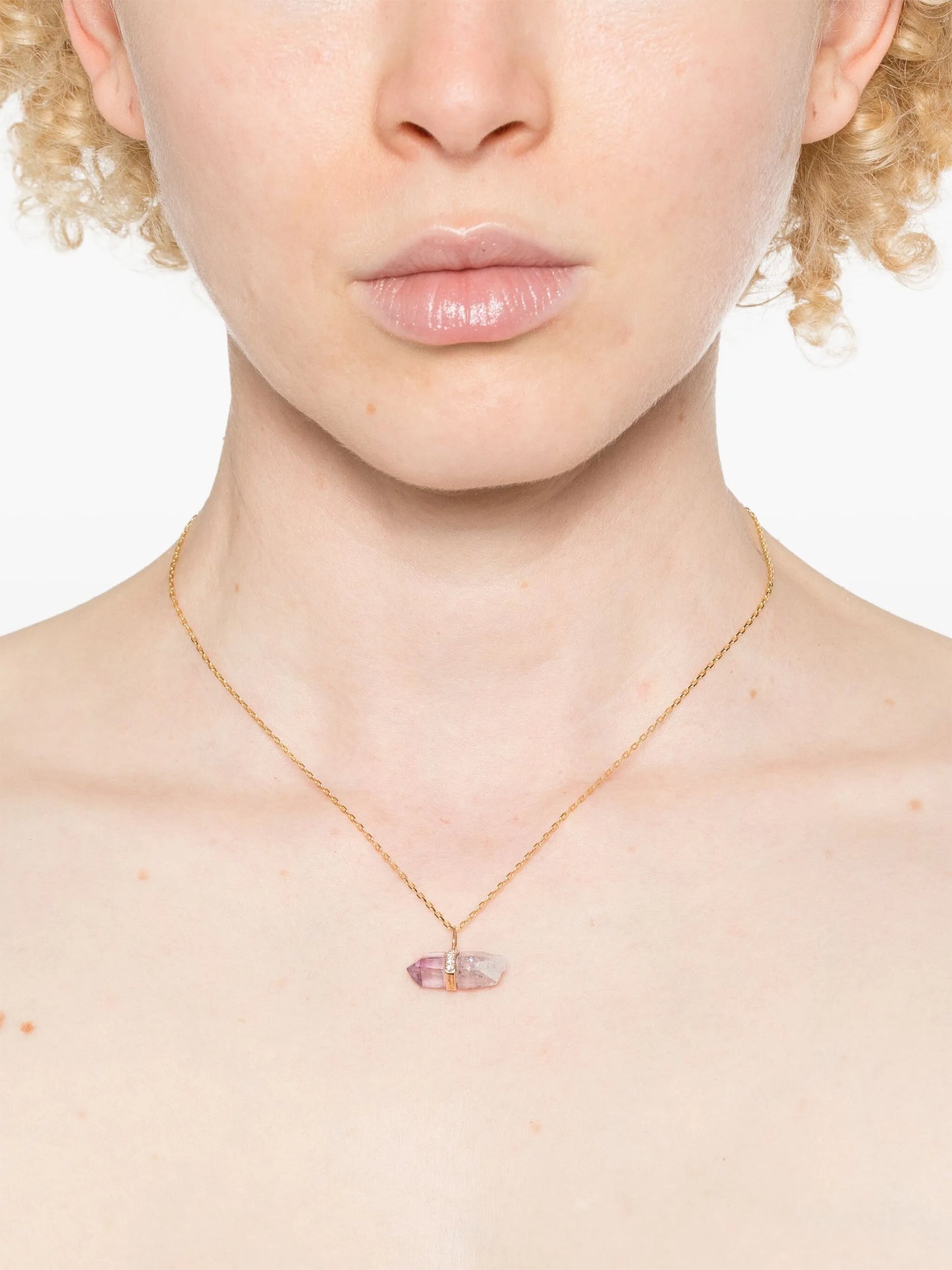 14KT yellow gold Veracruz diamond and amethyst necklace