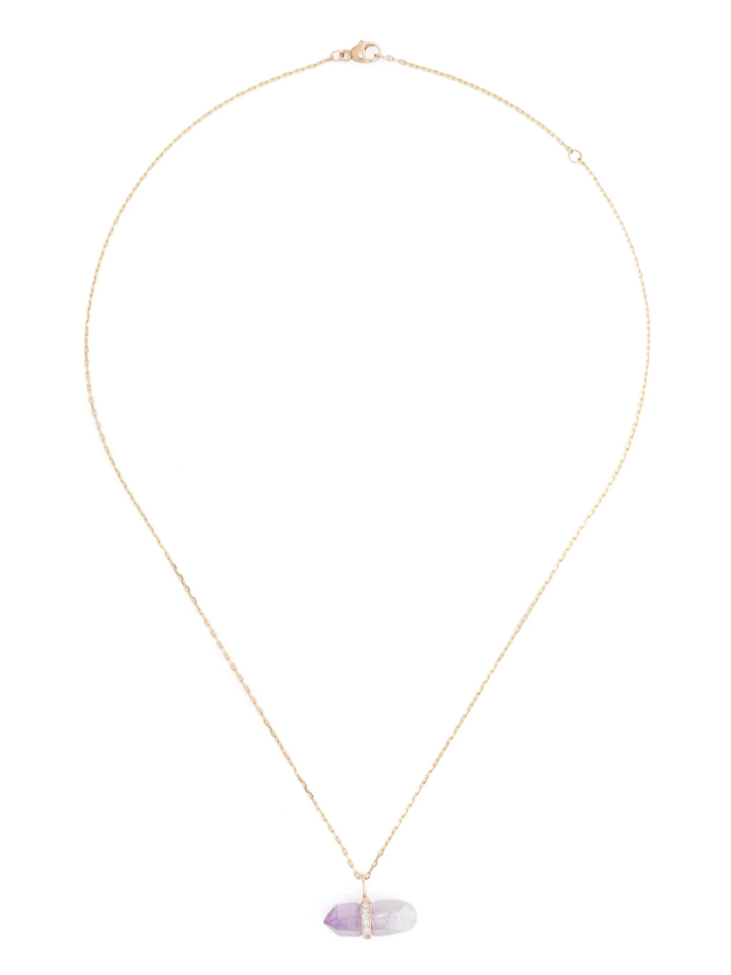 14KT yellow gold Veracruz diamond and amethyst necklace