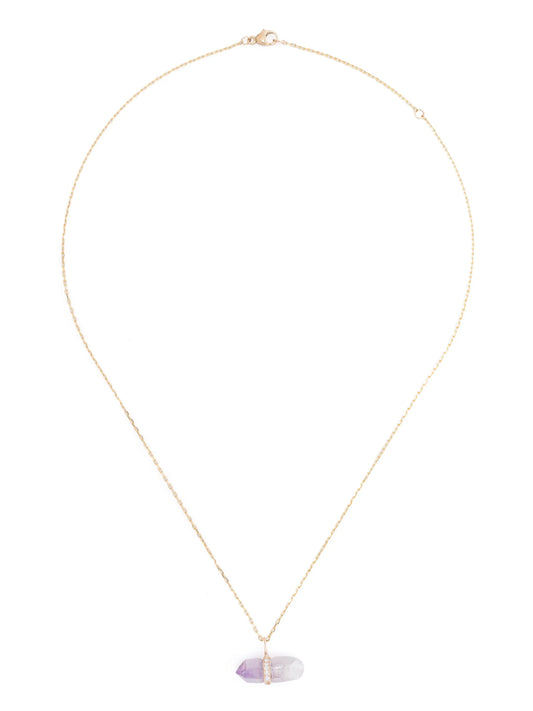 14KT yellow gold Veracruz diamond and amethyst necklace