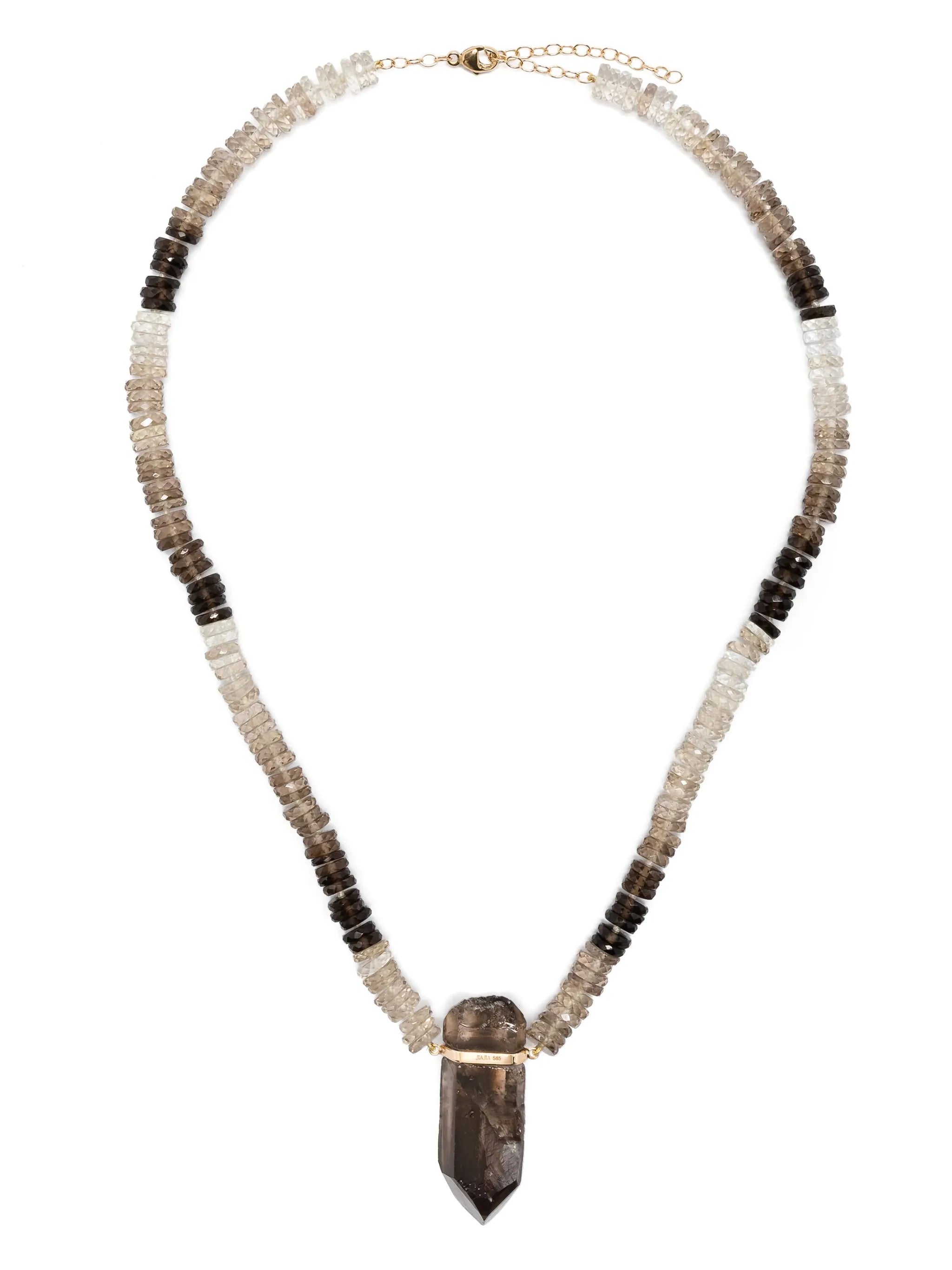 14kt yellow gold Aurora smoky quartz necklace