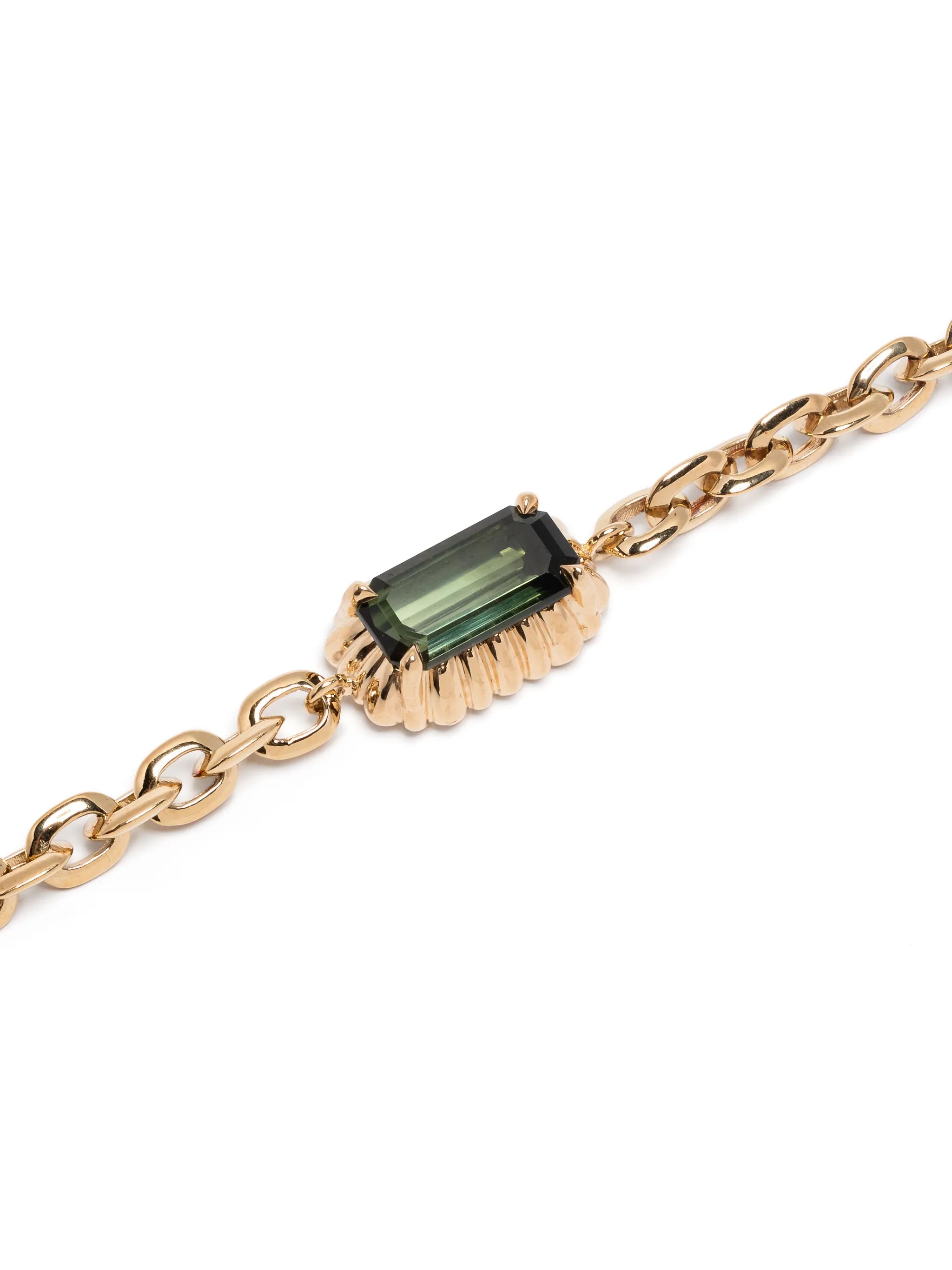 18kt yellow gold fluted pendant necklace