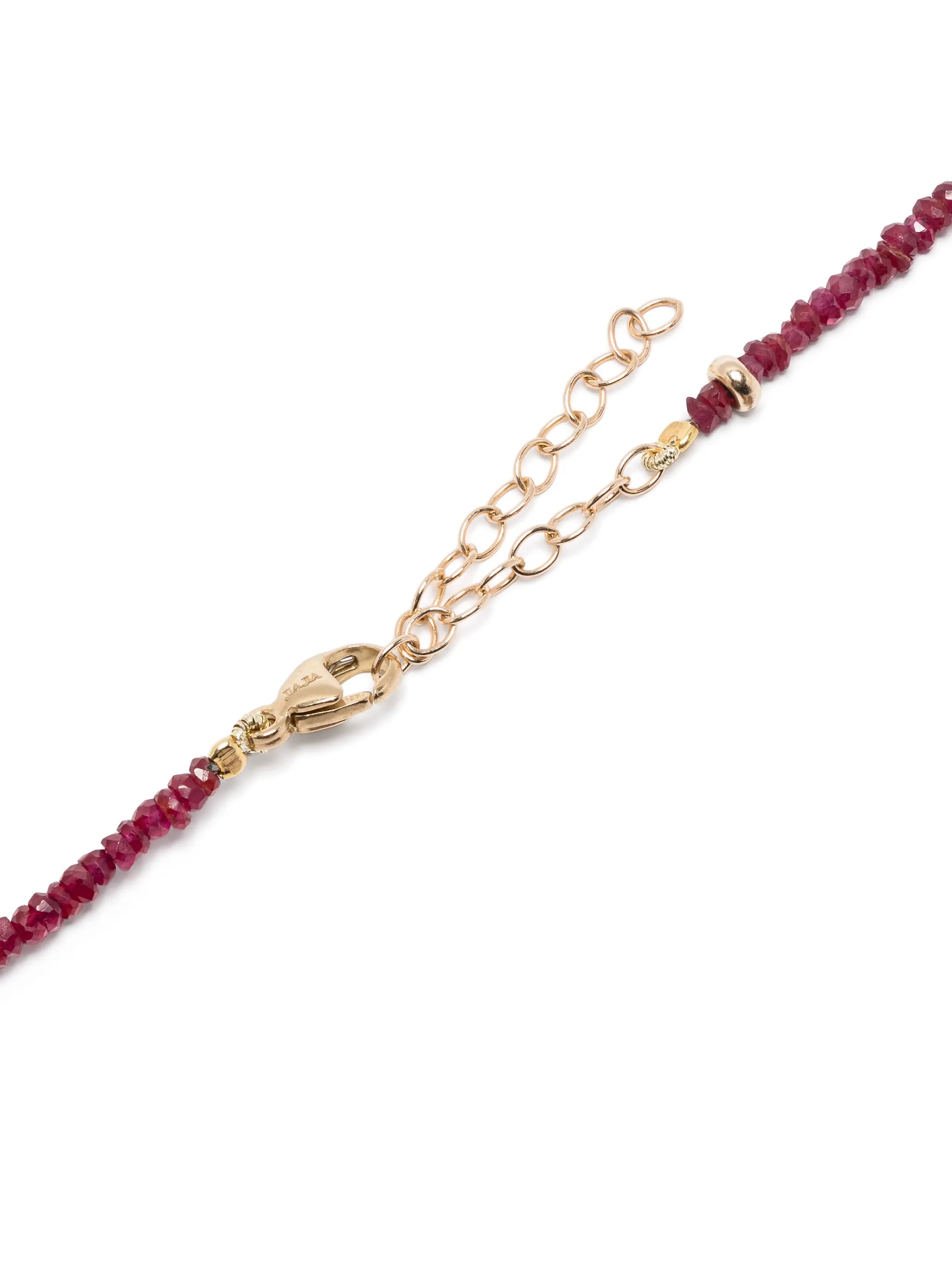14kt yellow gold Arizona ruby and quartz necklace