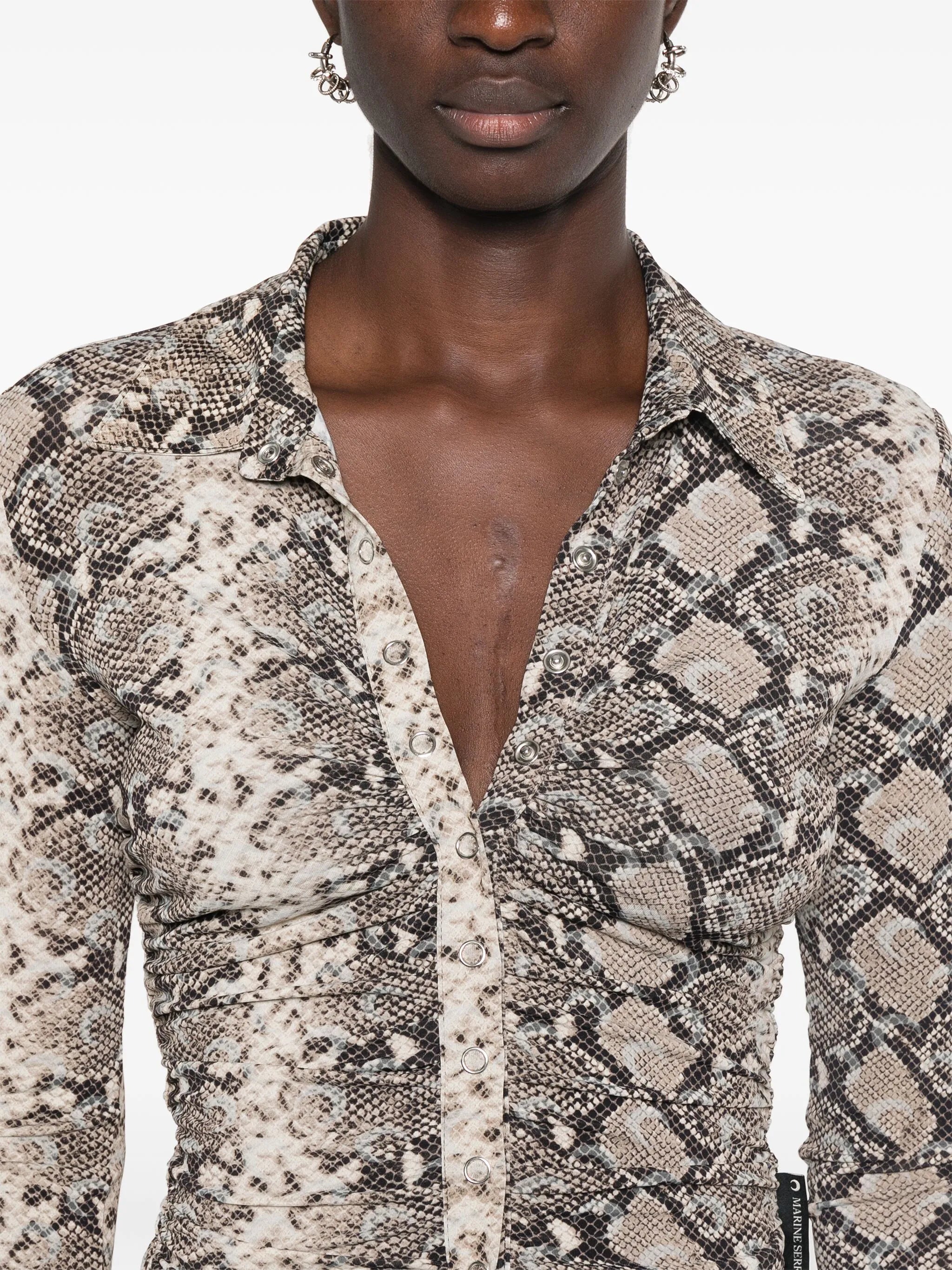 python-print draped blouse