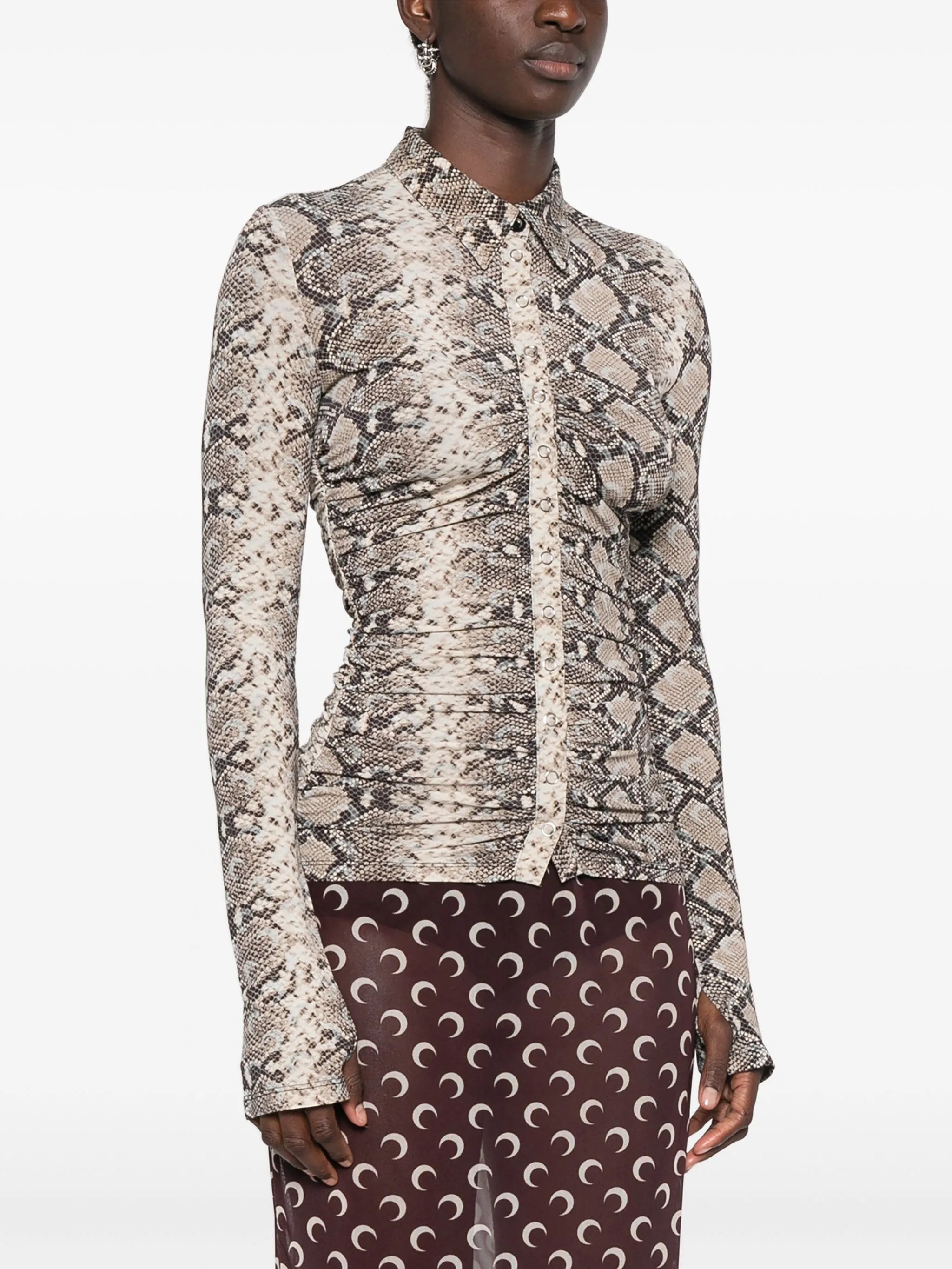 python-print draped blouse