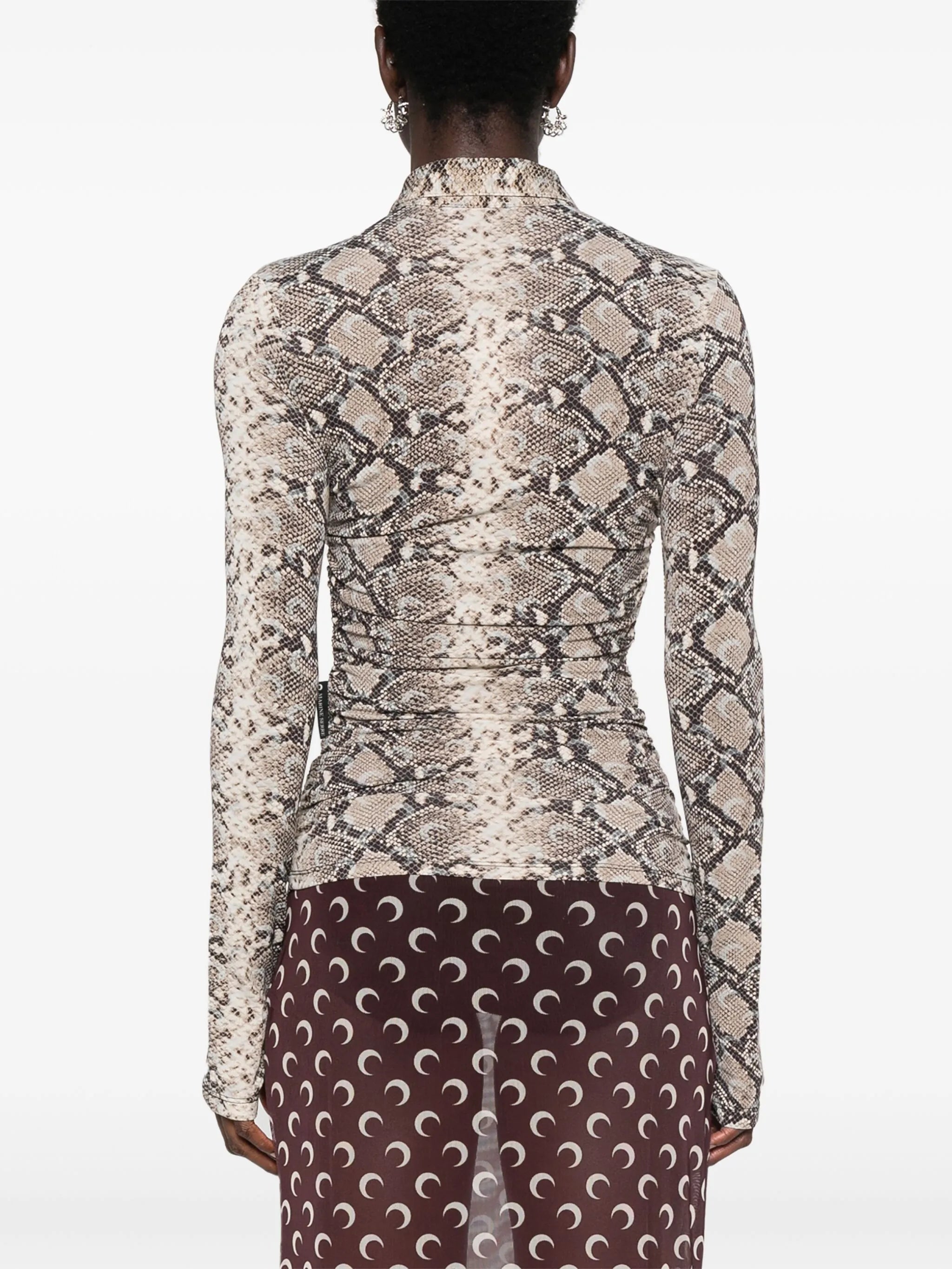 python-print draped blouse