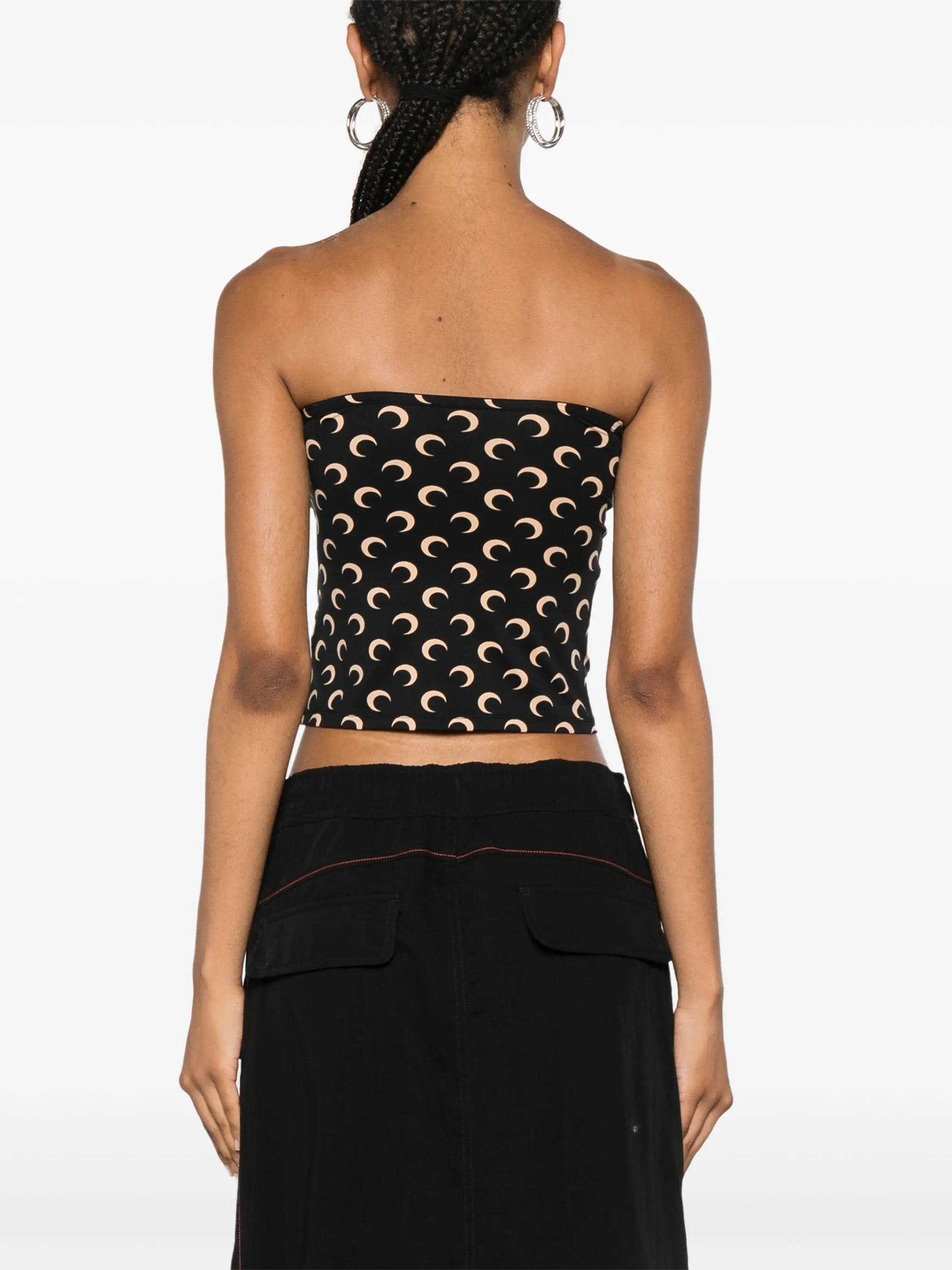 Crescent Moon-print tube top