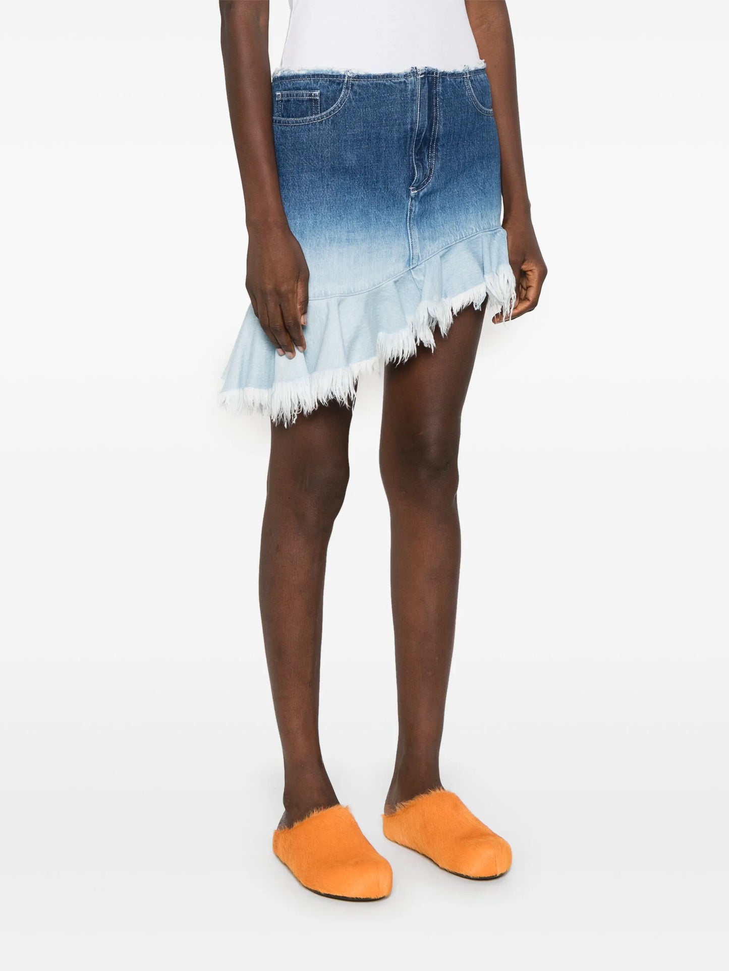 ombré mini denim skirt