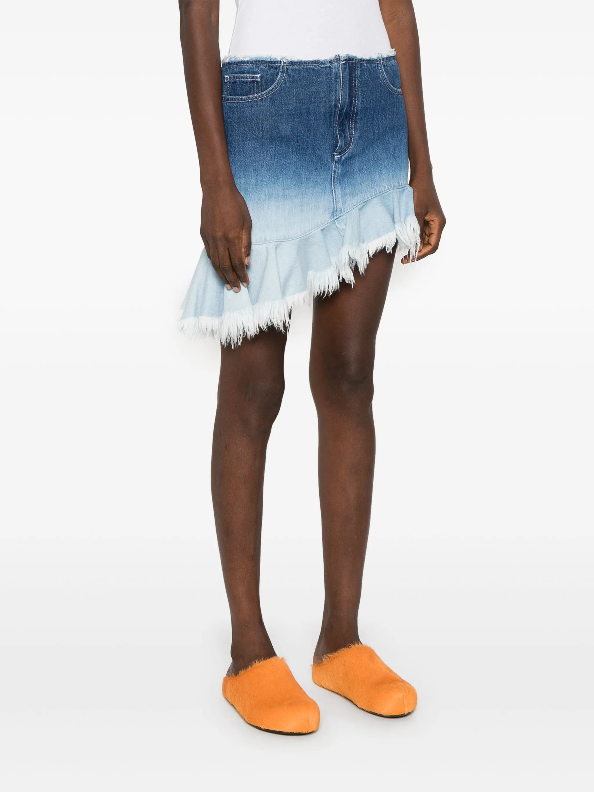 ombré mini denim skirt