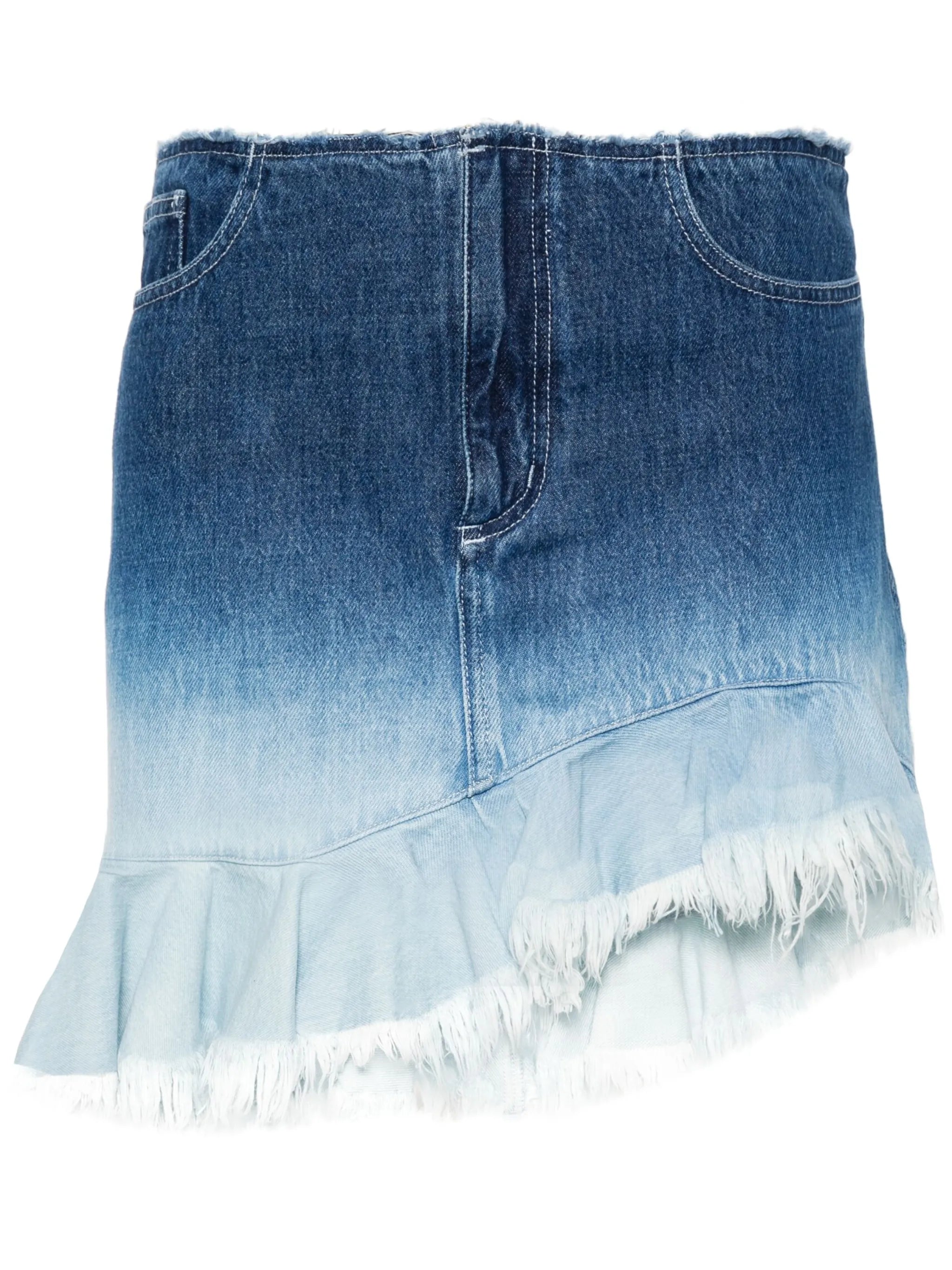 ombré mini denim skirt