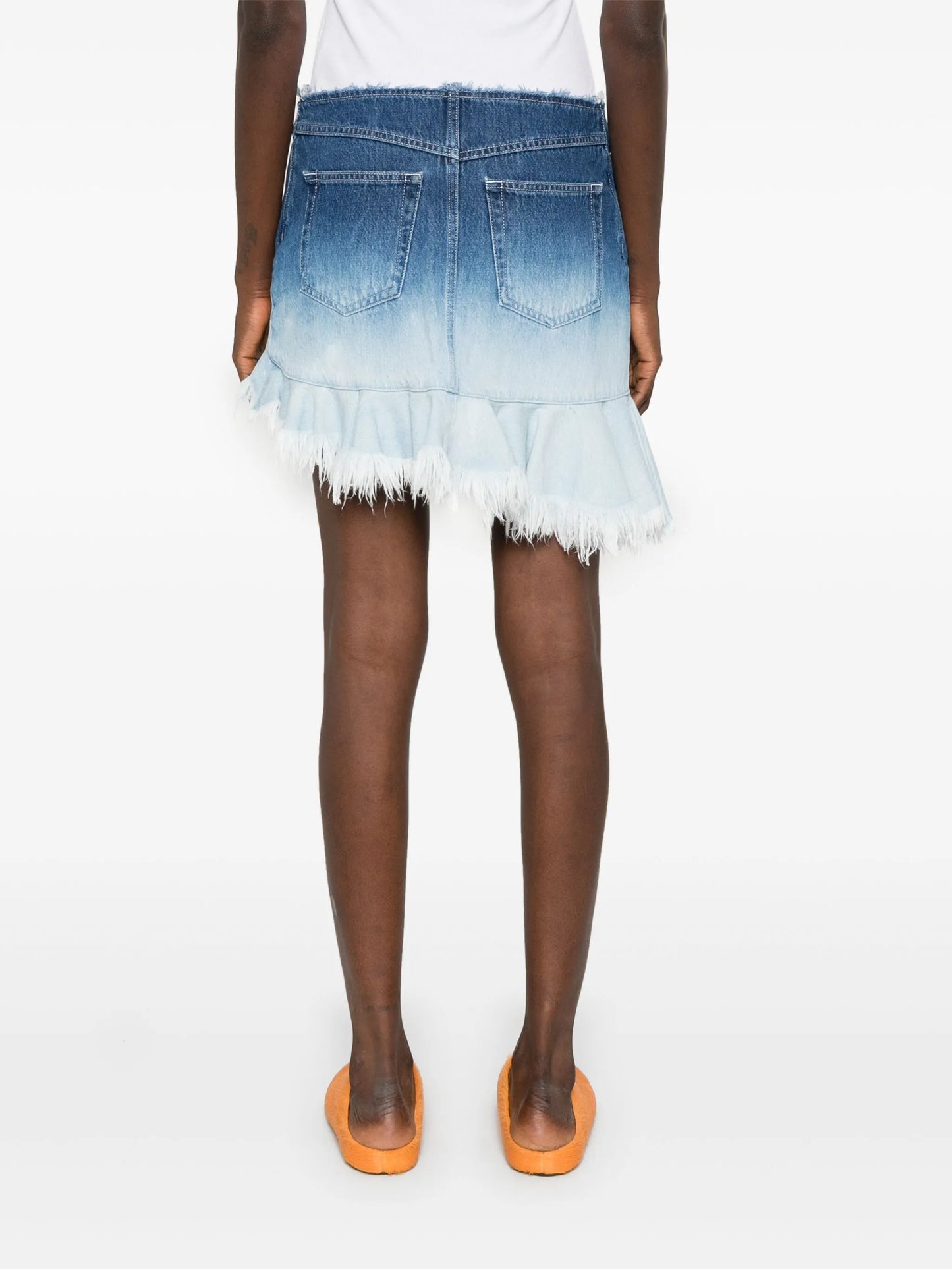 ombré mini denim skirt