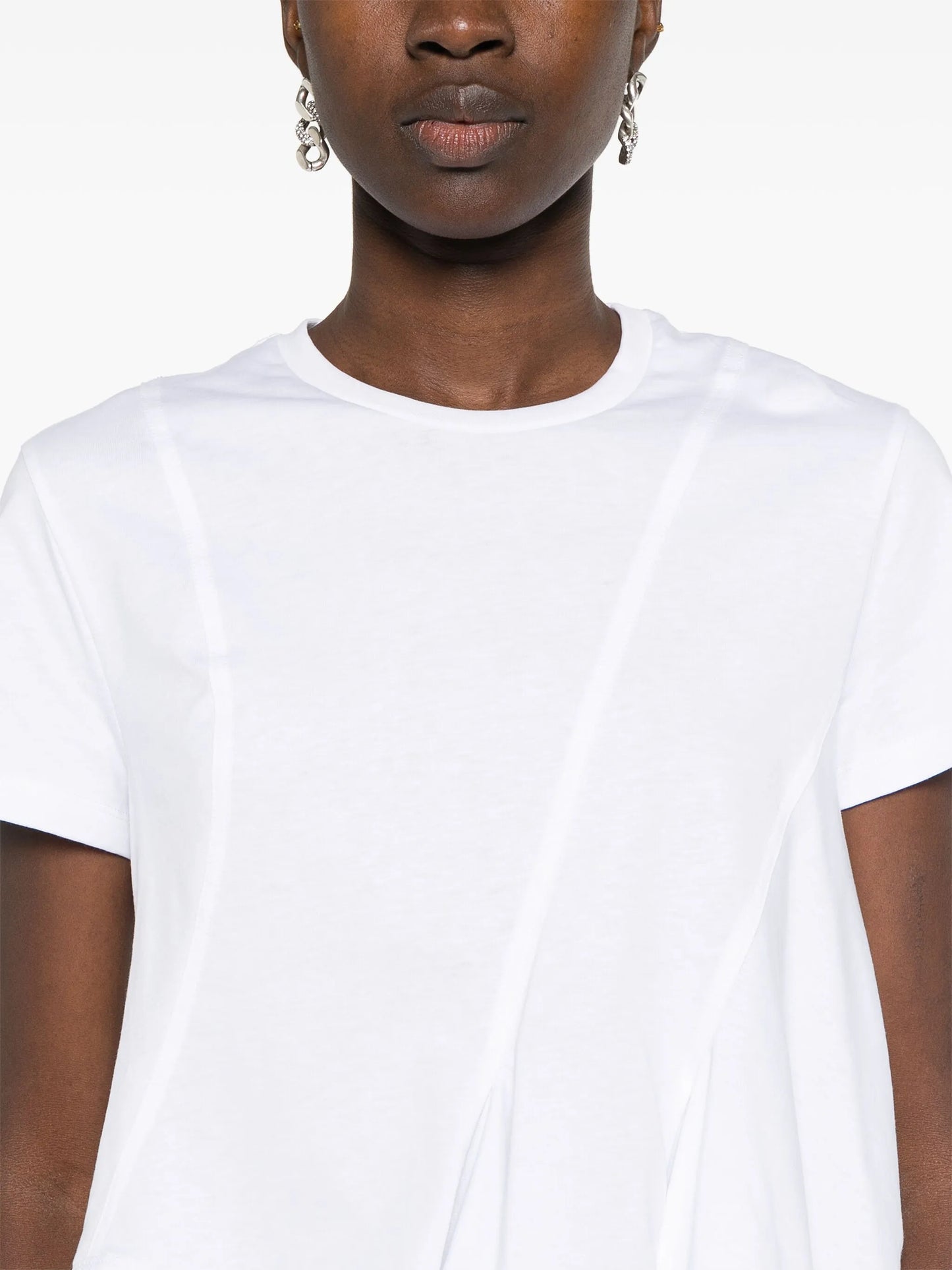 asymmetric jersey T-shirt