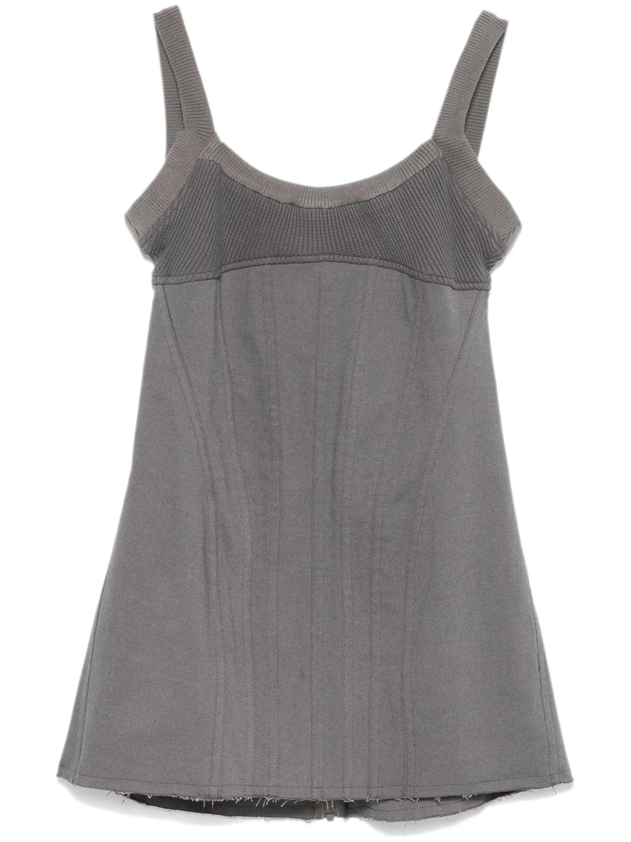 waffle-knit corset mini dress