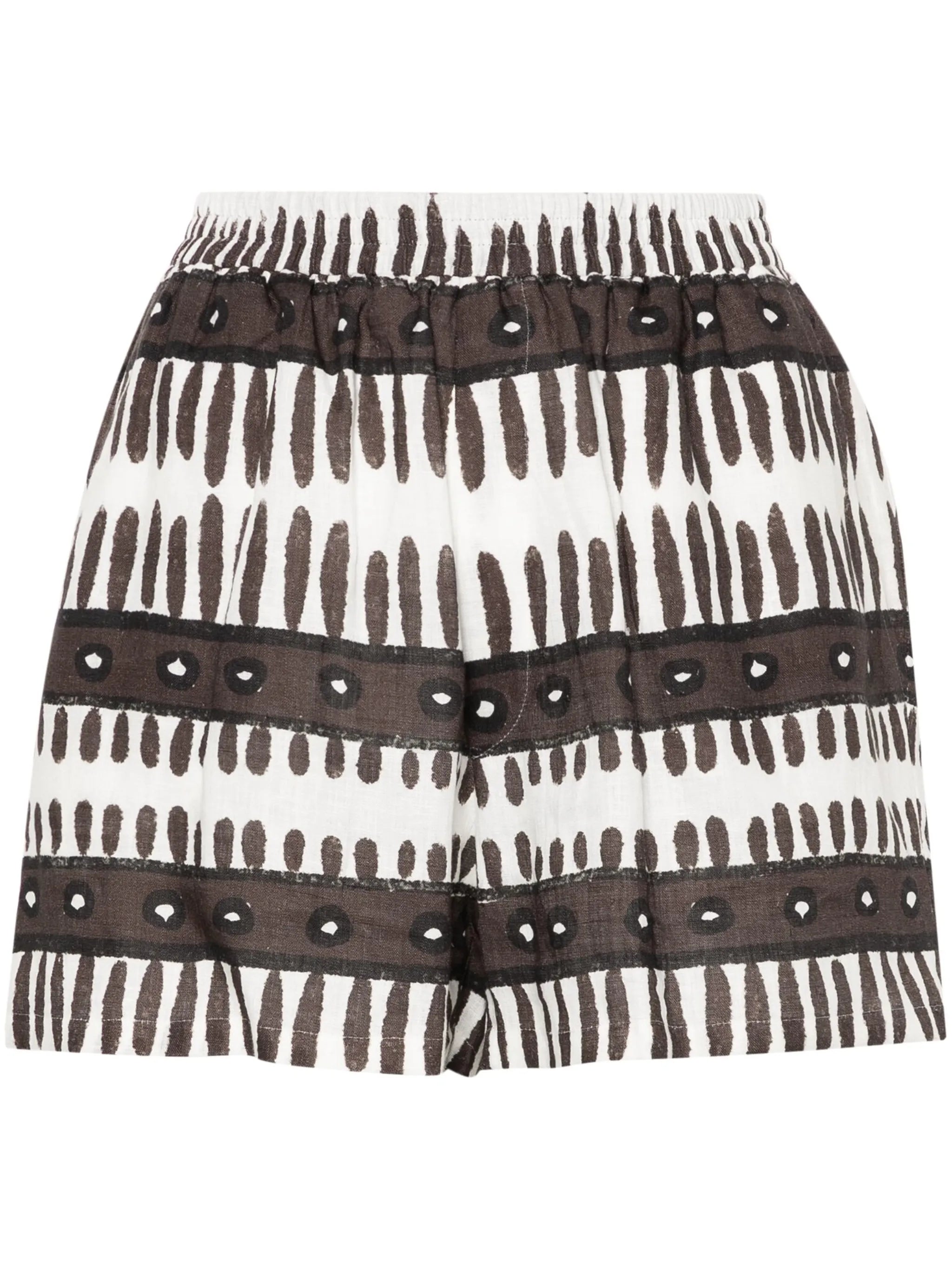 abstract-print linen shorts