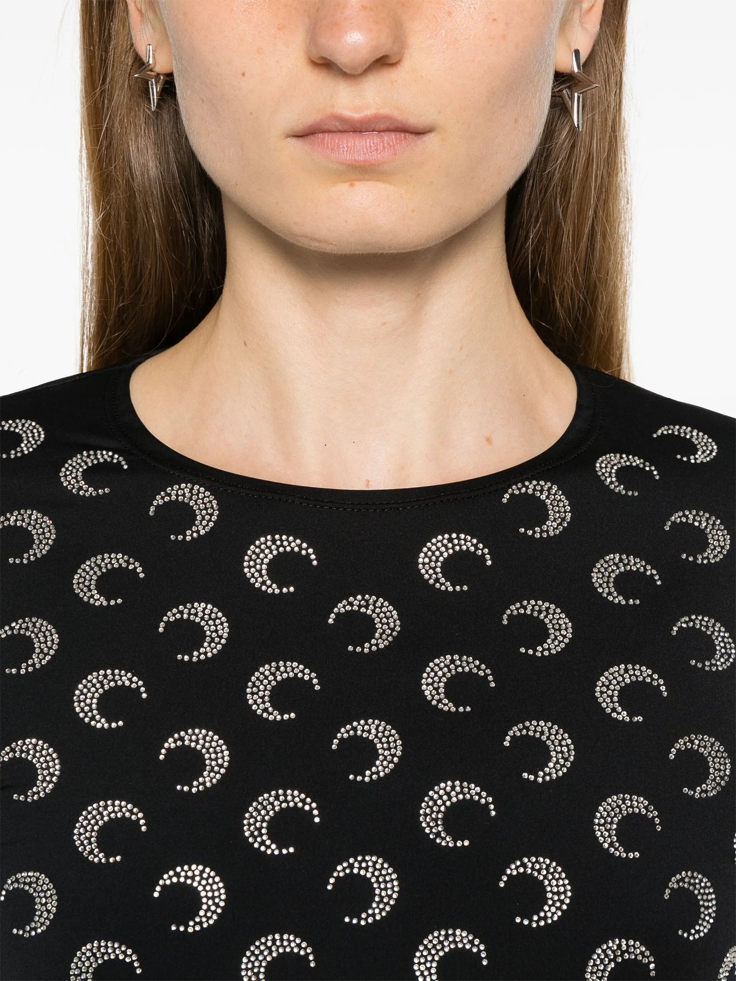 Crescent Moon strass-embellished top