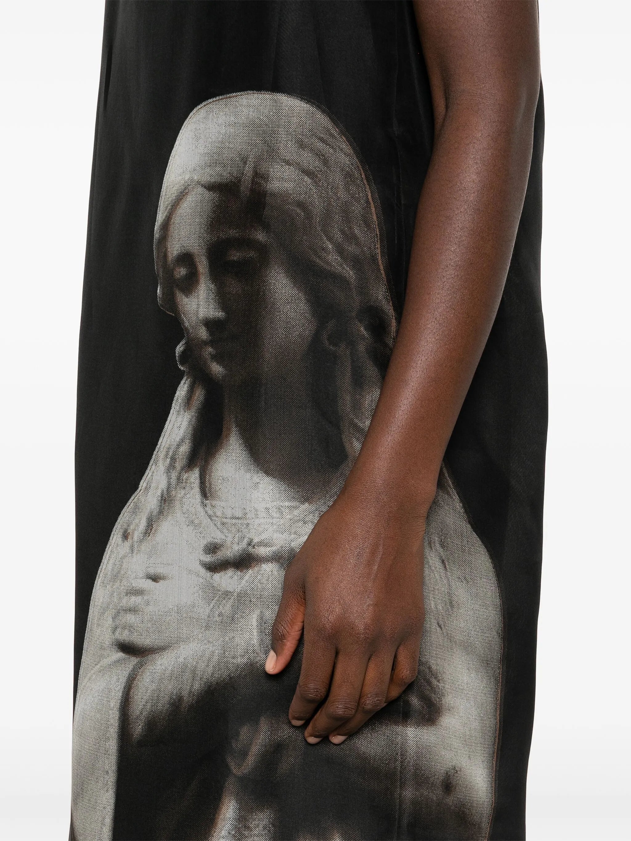 Roman statue-print midi dress