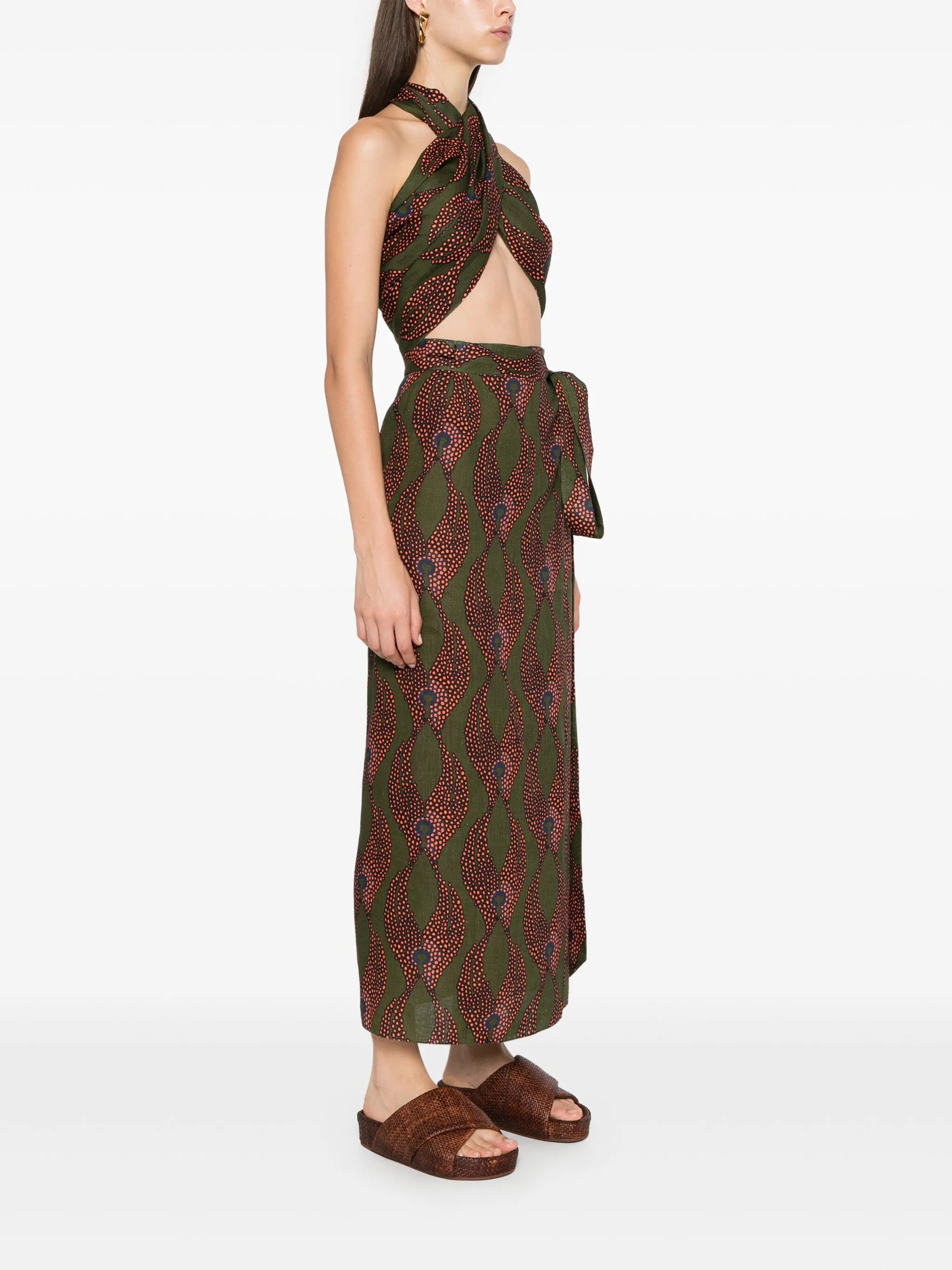 Ravello abstract-print skirt set