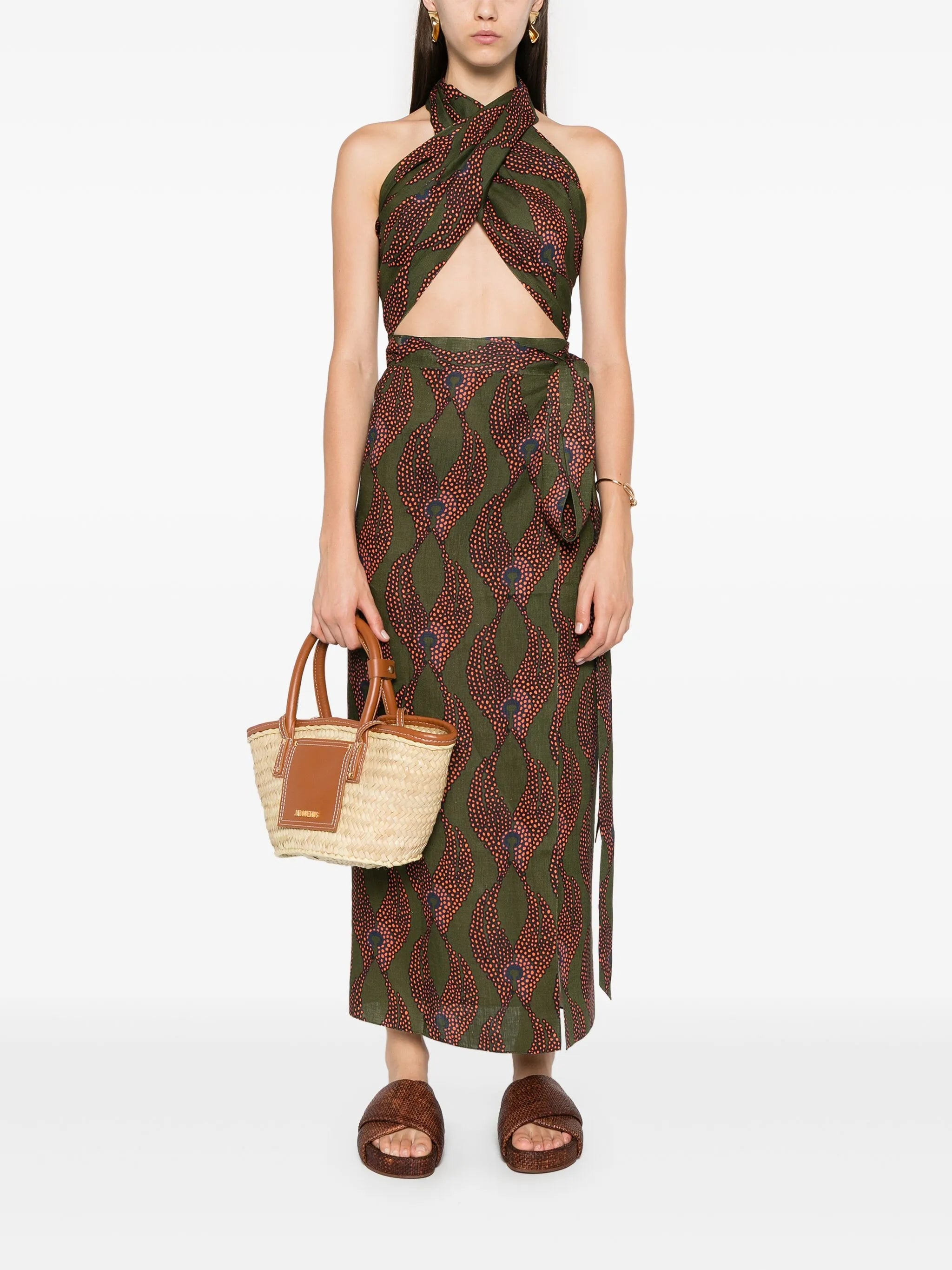 Ravello abstract-print skirt set