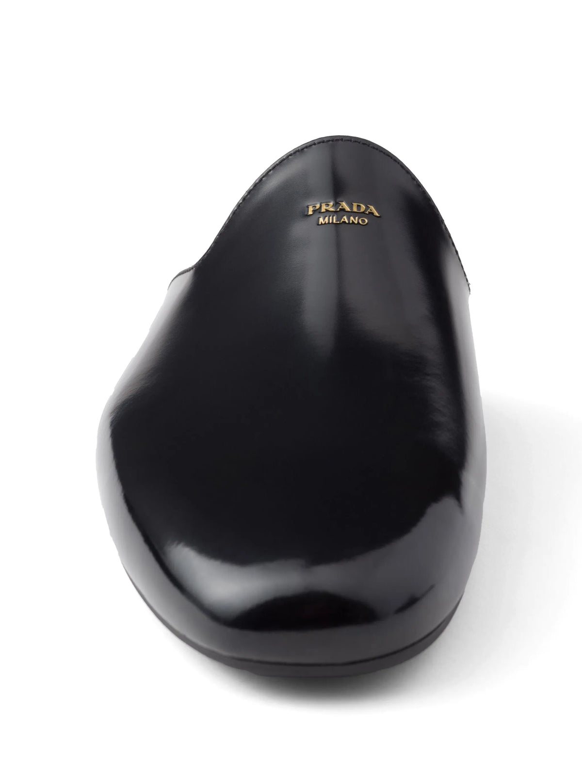 logo-embossed brushed leather slippers
